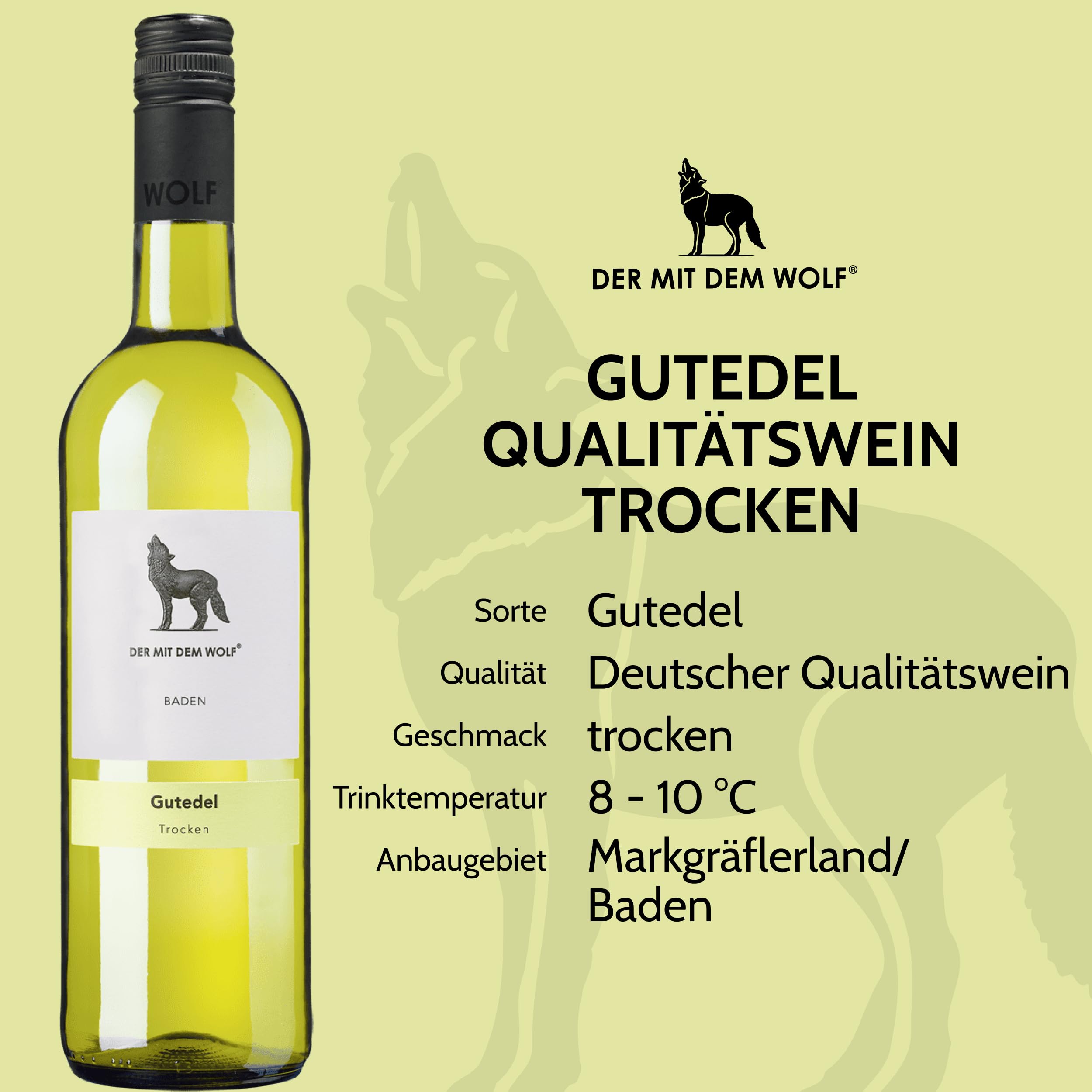 Wolfenweiler Gutedel-Weinpaket - 6er Probierpaket mit Weißwein & Rosé trocken & halbtrocken - Gutedel vom Batzenberg, Baden (6 x 0,75l)