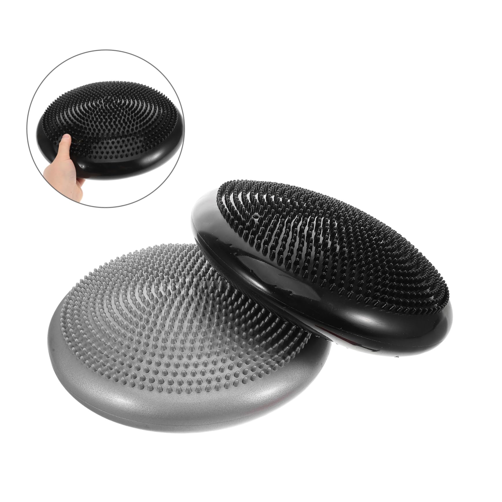 Milisten 2pièces Chaise De Yoga Base Exercice Ballon Équilibre Tapis Gonflable Pour Fitness Stable Coussin Rond Pour Maison Bureau