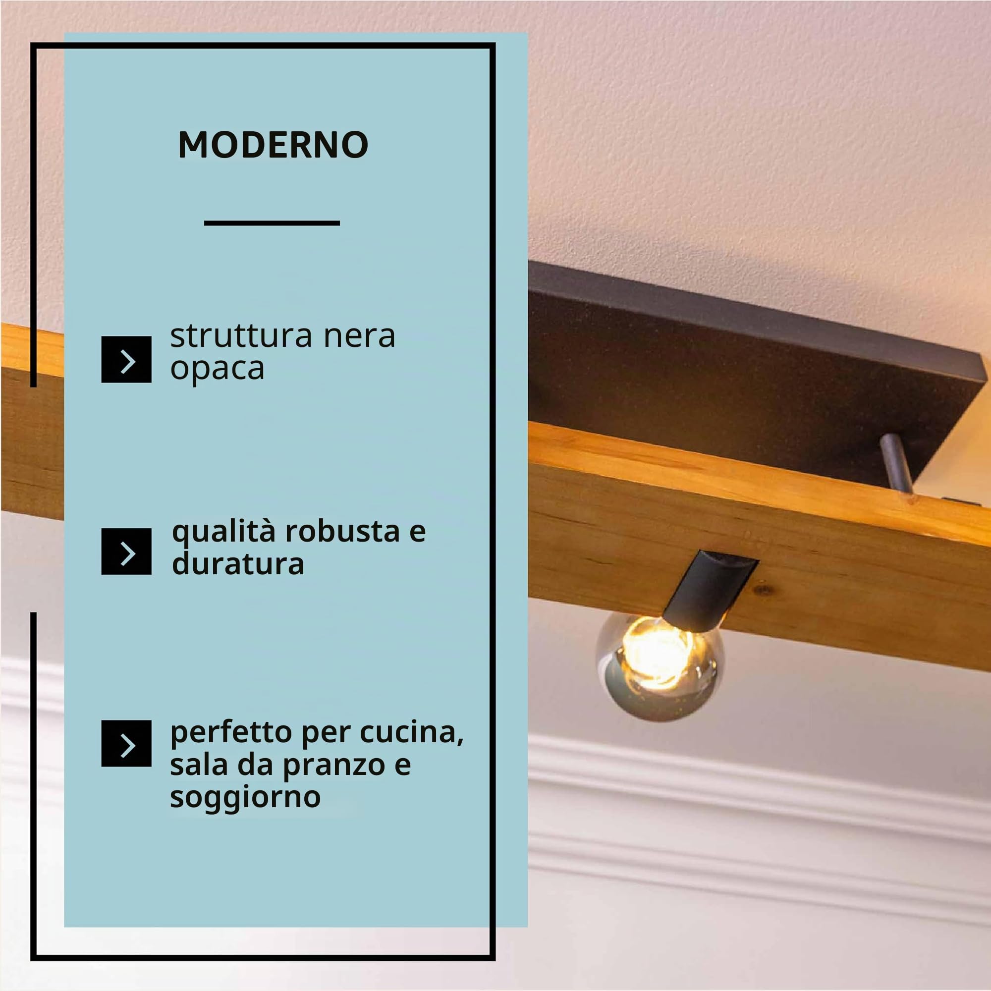 Lightbox Deckenlampe 5-flammig - im Landhausstil - rustikale Holz Deckenleuchte für Wohnzimmer, Schlafzimmer und Flur - exkl. E27 LED