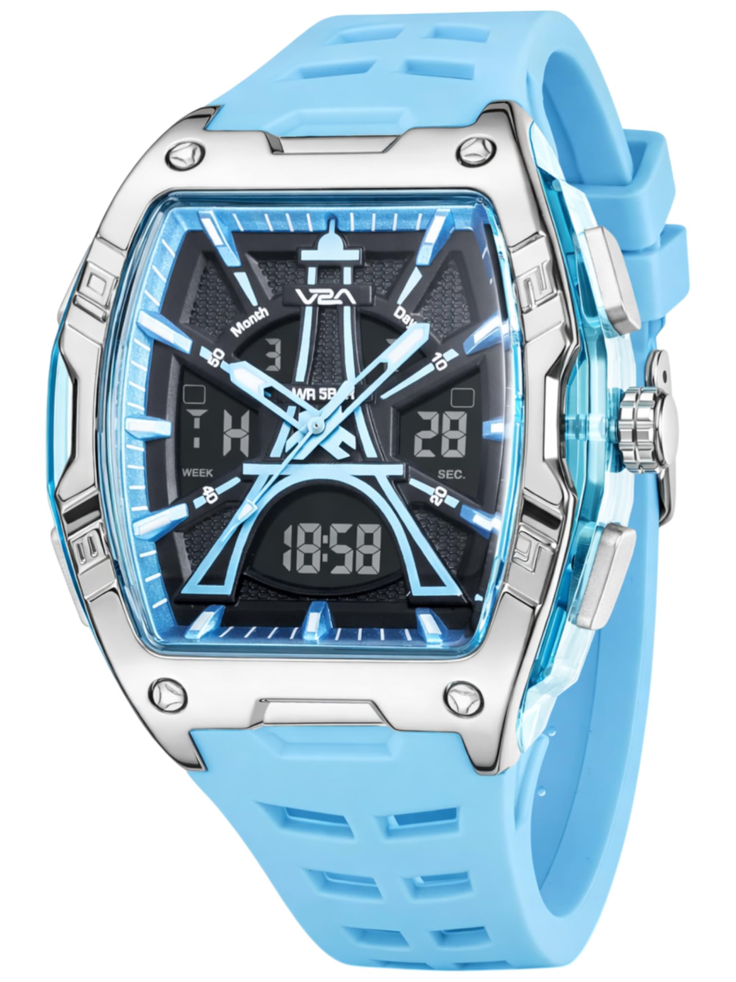 Buy V2A Impact 48mm Analog Digital Watch for Men | 3D Tower Dial