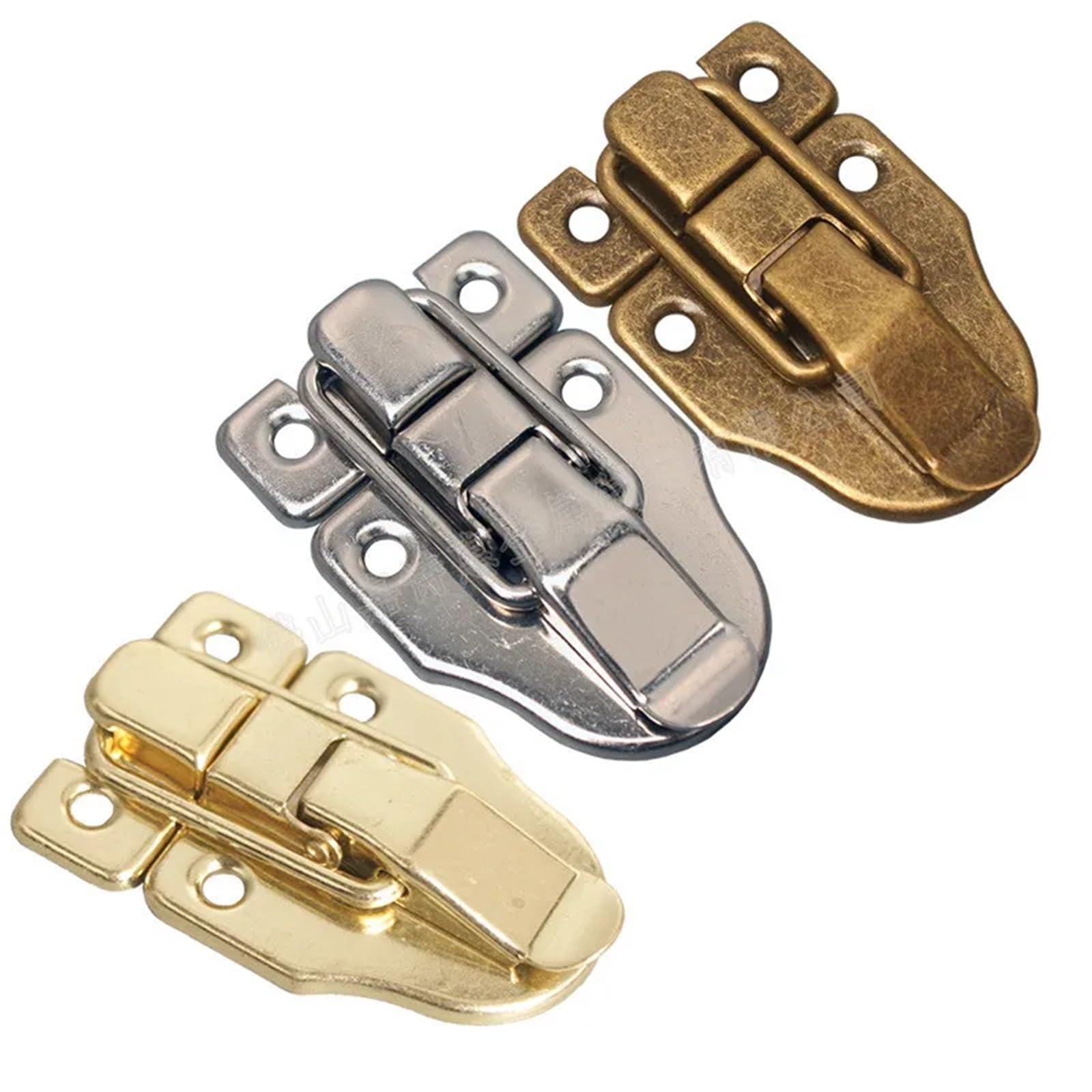LYEUXHJPX 1Pcs Vintage Hasps Locks Metal Decorative Latch Clasps Wooden Box Jewelry Chest Suitcase Cinet(Silver)
