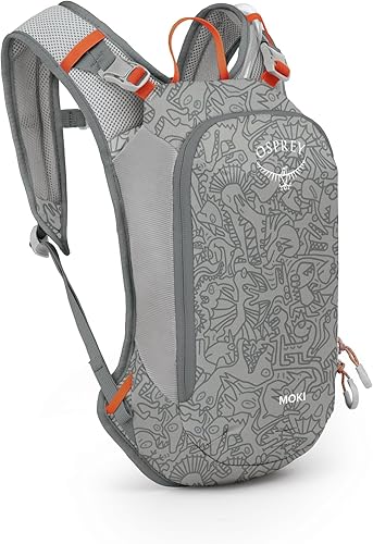 Osprey Moki 3L Mochila de ciclismo para niños con depósito hidráulico, Estampado De Dino Hambriento, 40L US