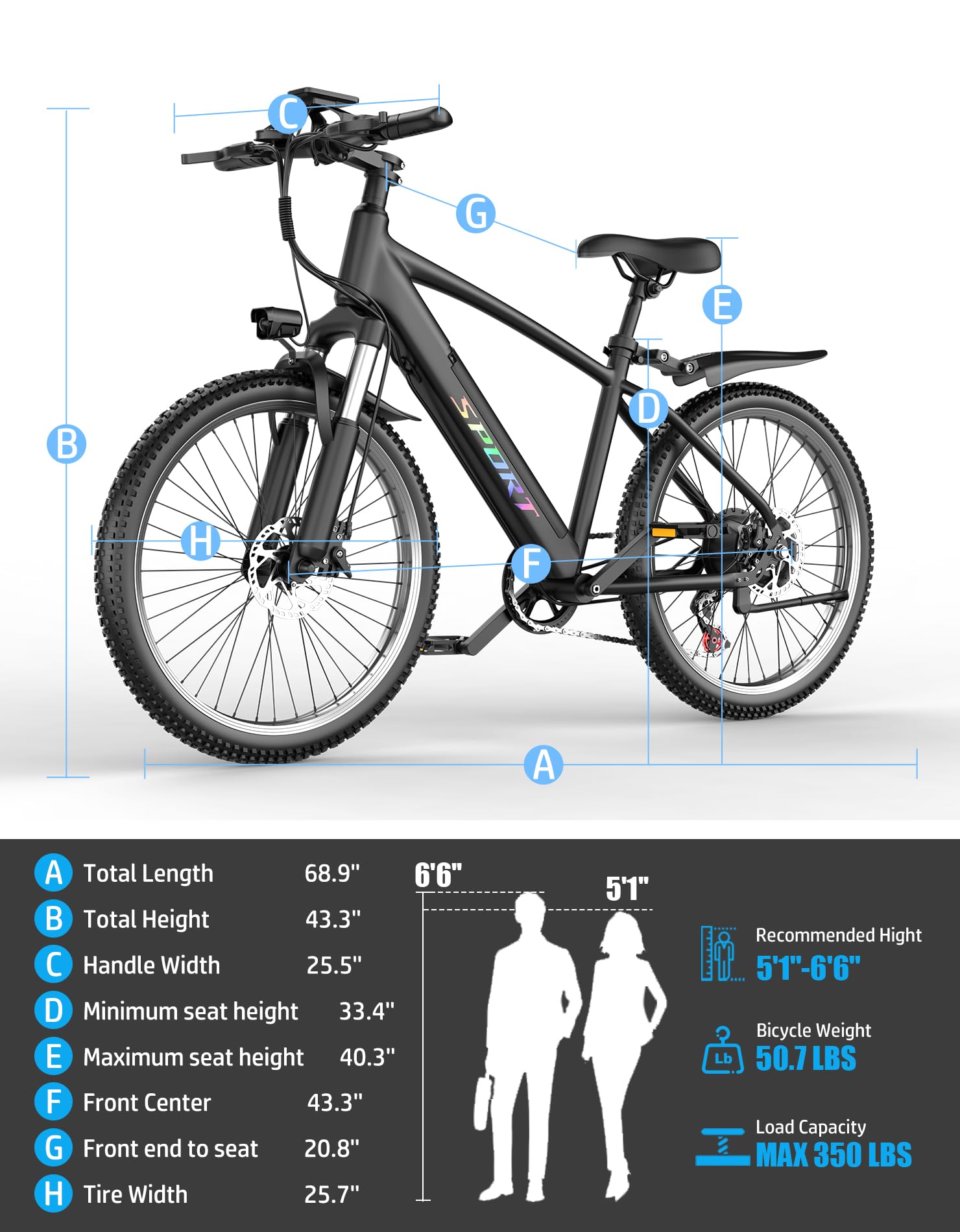 Electric Bike for Adults, 1500W Peak Mountain Ebike with 28 MPH, 65 Miles Range, 7 Speeds, 48V 10Ah Removable Battery 26" Ebike, UL2849 Certified