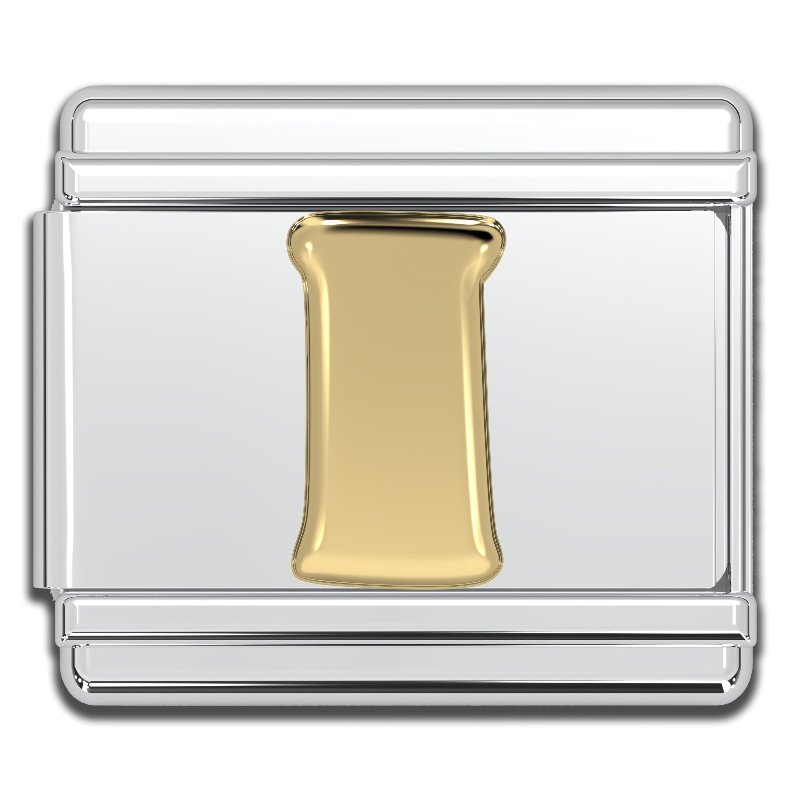 Fablinks Italian Bracelet Letter Charm, 9mm Gold Alphabet Charms, Jewelry Bracelets Links for Women, Stainless Steel Initials Link Letters for Men