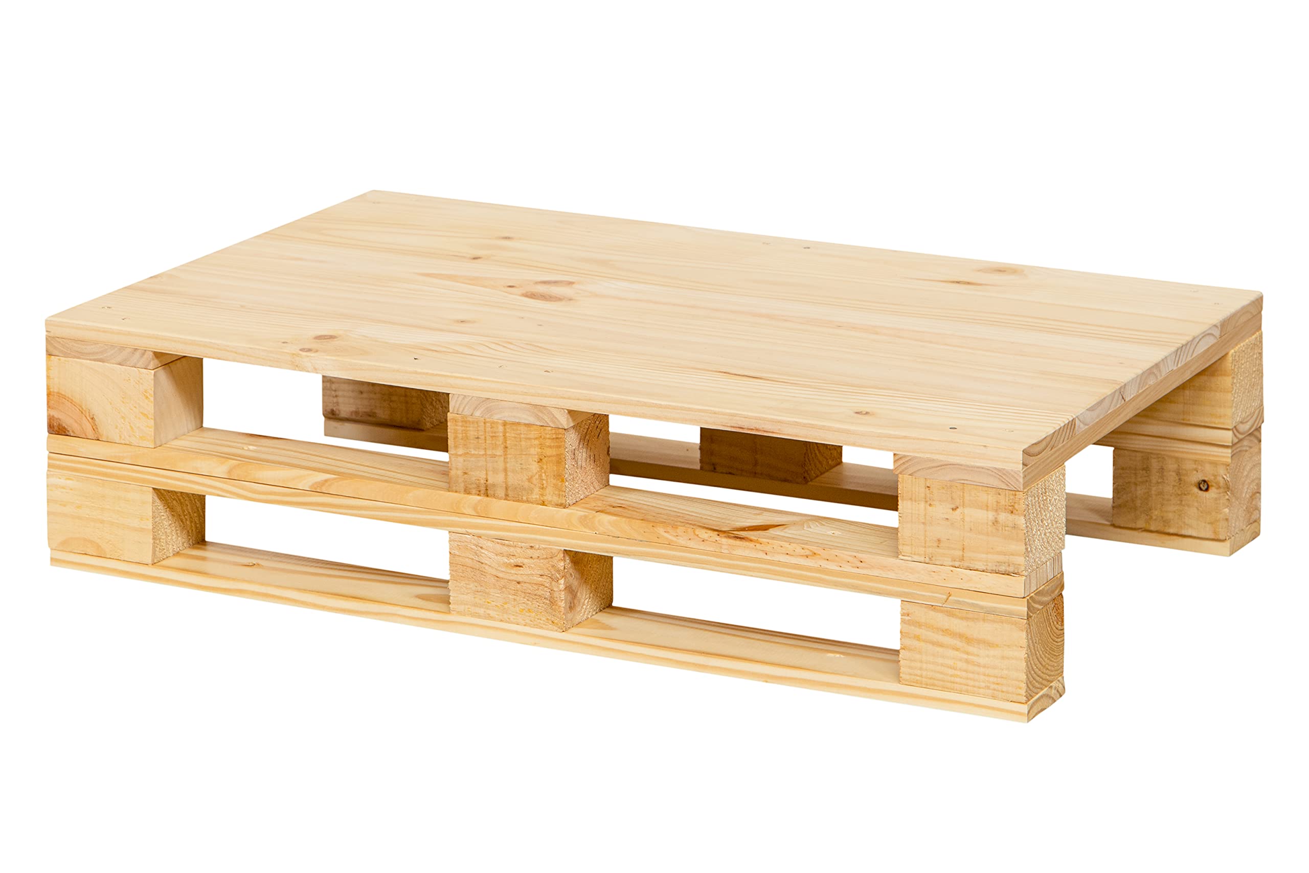 Mesa Auxiliar/Mesa de Centro de PALETS NUEVOS - Mesa Vintage - RÚSTICA (80cm X 48cm, Pino)