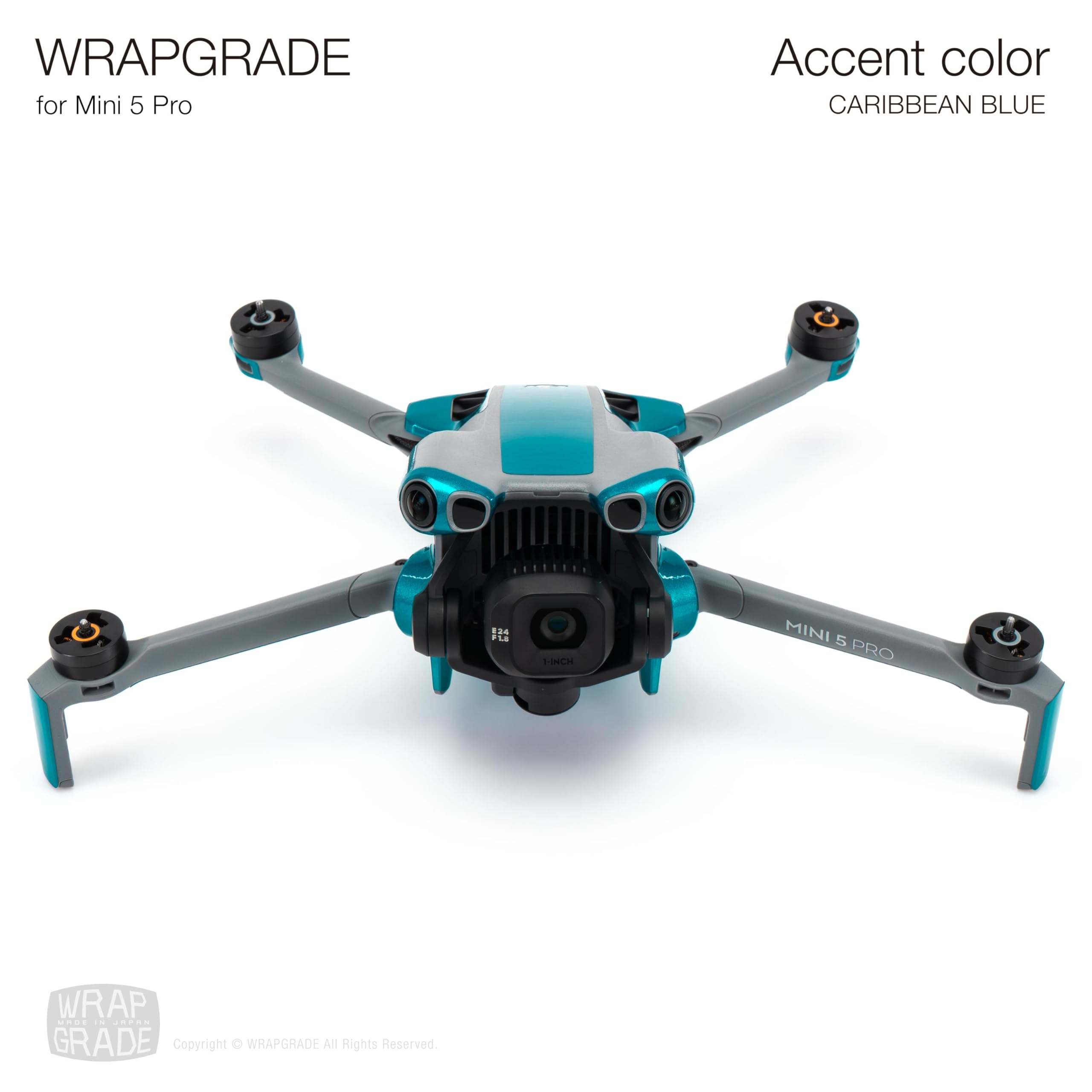 WRAPGRADE Skin Stickers Compatible with DJI Mini 5 Pro Accent Colour (Caribbean Blue) - Image 2