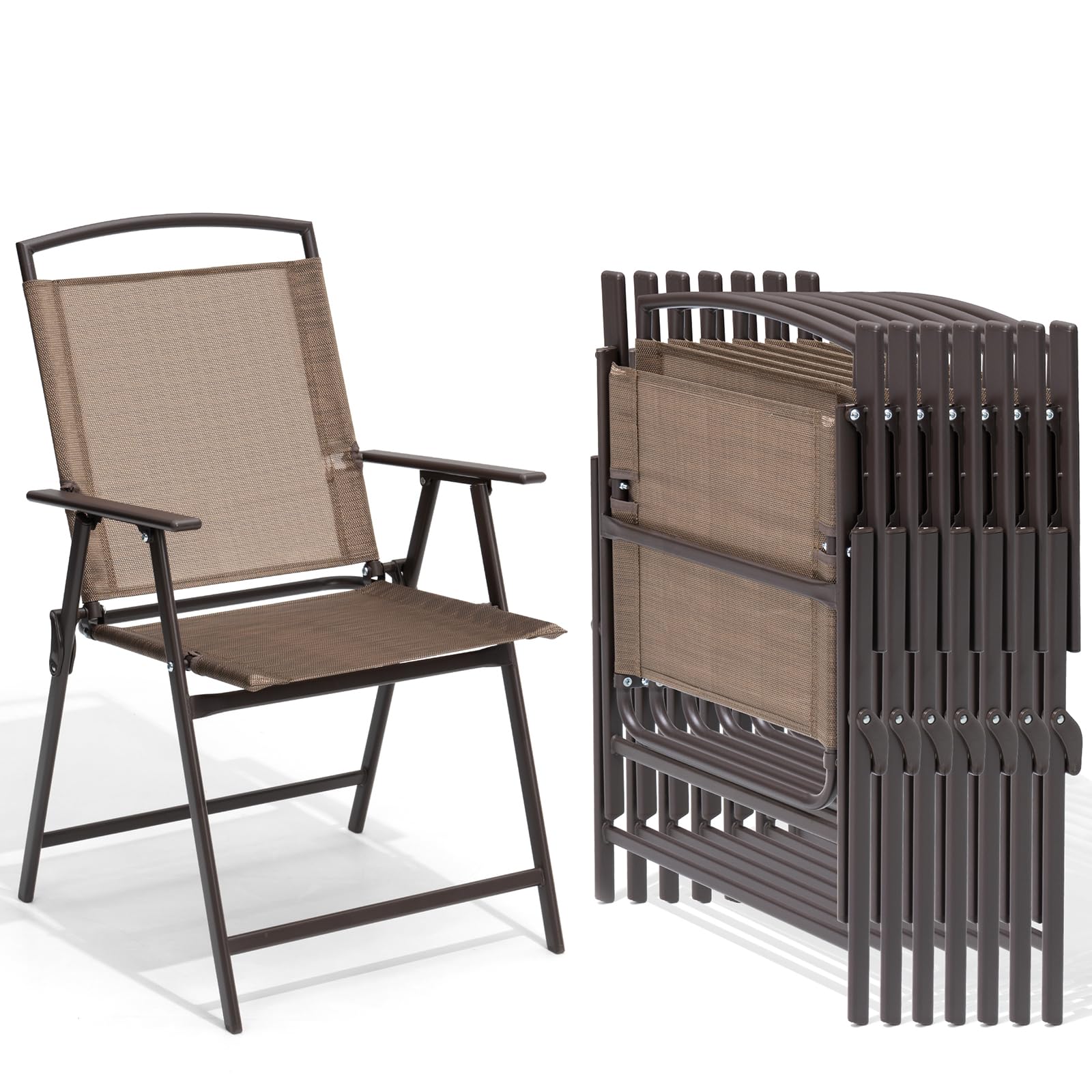 Crestlive Products Patio Folding Chairs Set of 8