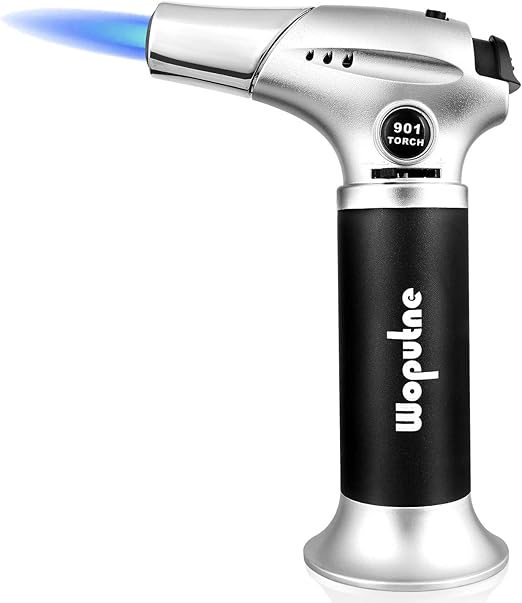 Woputne Blow Torch, Cooks Kitchen Blow Torch Lighter, Butane Gas Refill, Adjustable Flame Chefs