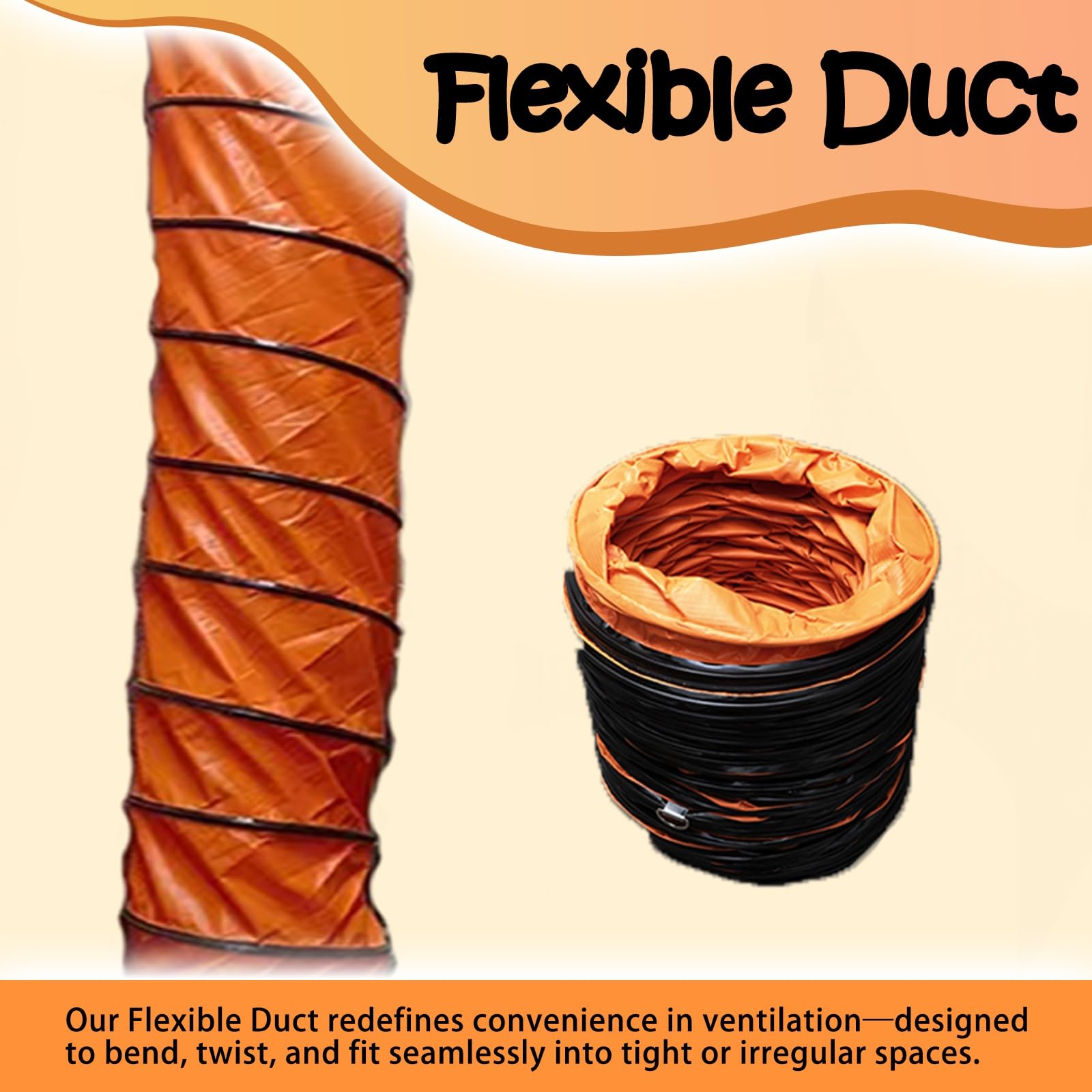 tuyau de ventilation Tuyau Flexible Rond De 200/250/300/450/500/550/600 mm Pour Climatisation Portable, Isolé, Ventilation CVC Et Tentes De Culture Et Conduit D'évacuation D'air De Voiture De Pompage(