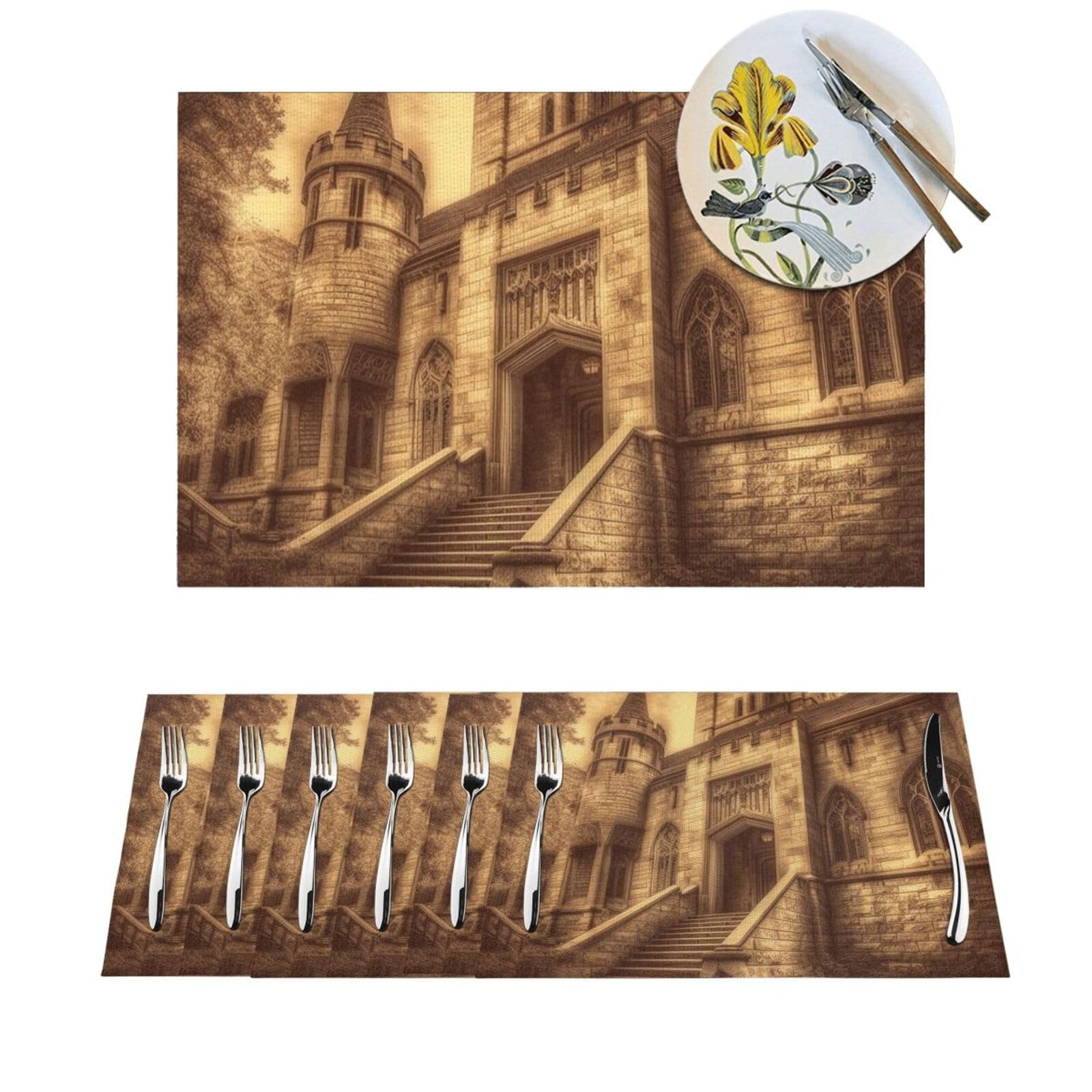 Sets de table château médiéval vintage pour mariages et fêtes