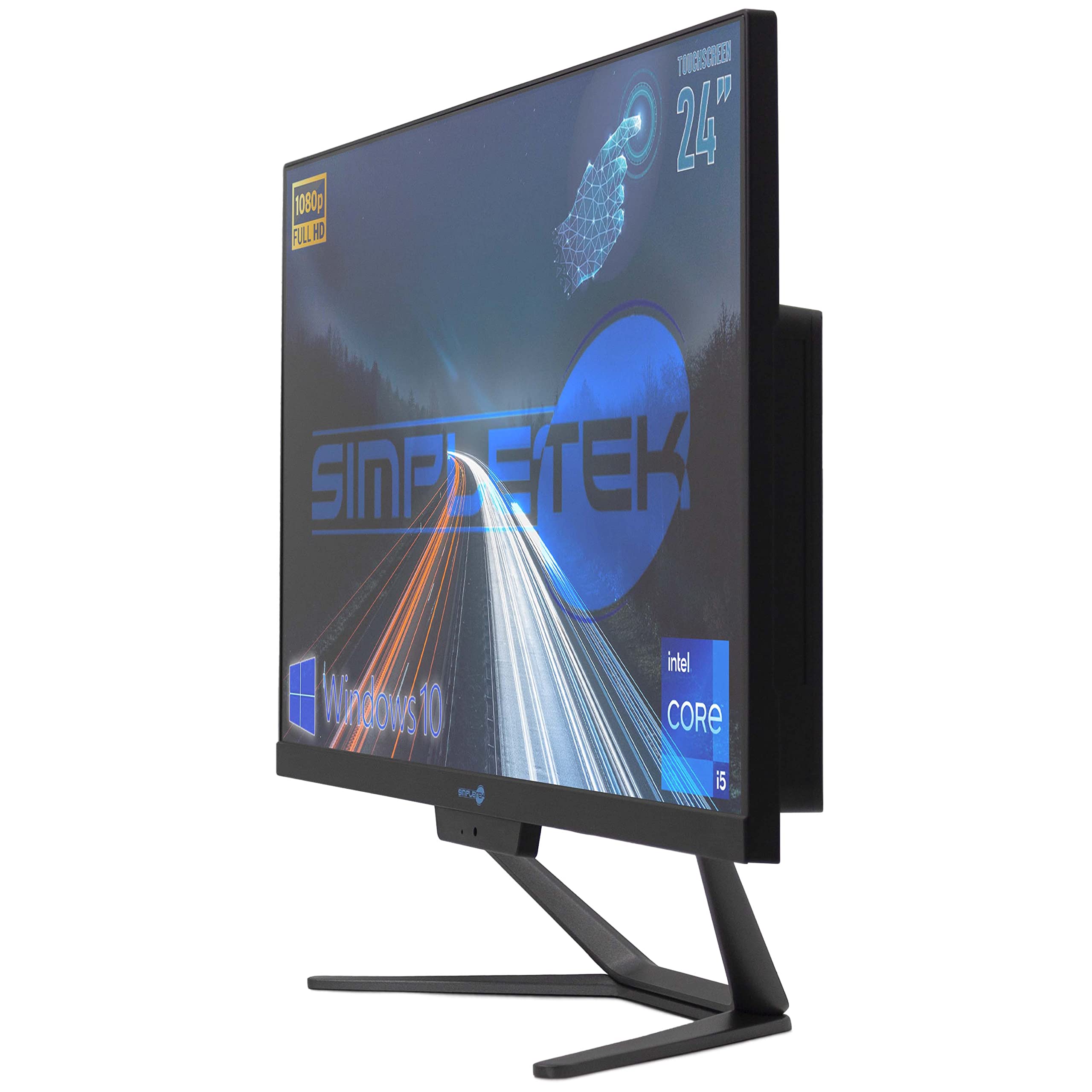 SIMPLETEK PC All in One 24” TouchScreen Full HD Core i5 Fino a 3.20GHz | Windows 10 Pro 16GB RAM 240GB M.2 + 2TB | Webcam integrata WiFi5 Bluetooth 4.2 Desktop Computer Fisso Aio
