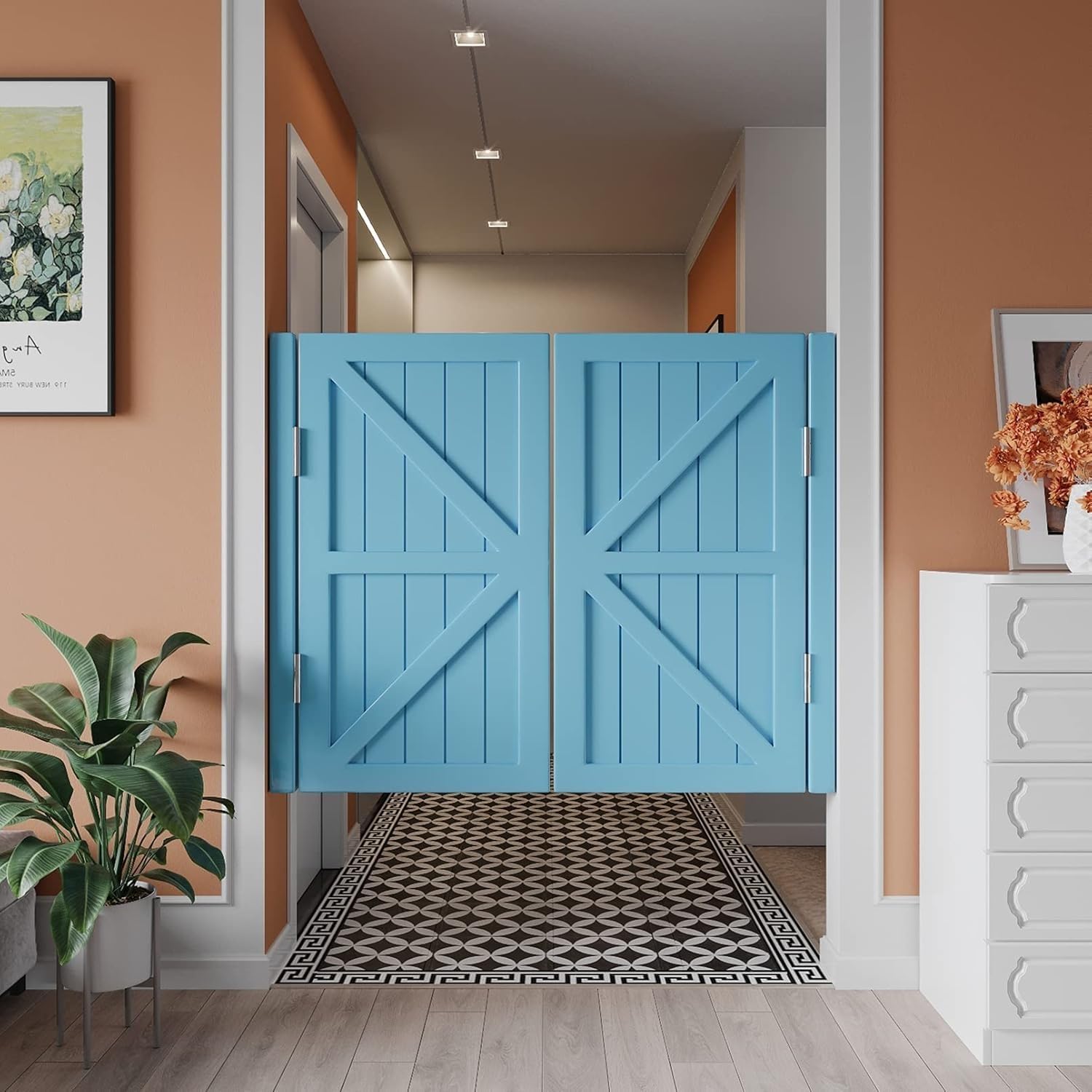 Swinging Doors Saloon Doors Interior Swing Door, Cafe Saloon Doors with Metal Hinges, Cowboy Swing Door Bar Porch Entrance Counter Swinging Door