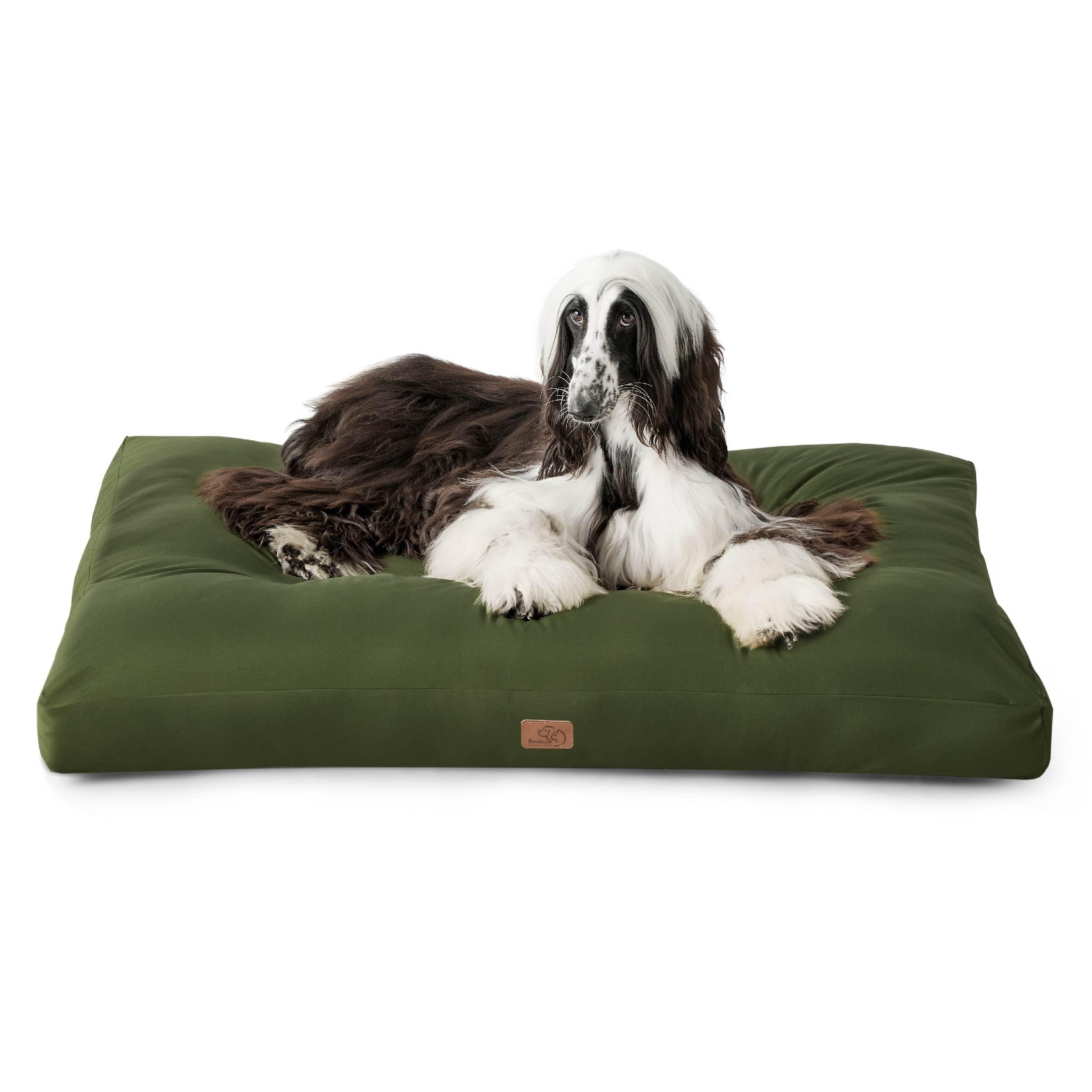 Bedsure - Cuccia impermeabile per cani, XXL-XL, materasso lavabile in tessuto Oxford, cuscino per cani resistente all’acqua, per gabbie, verde scuro, 120 x 90 x 10 cm