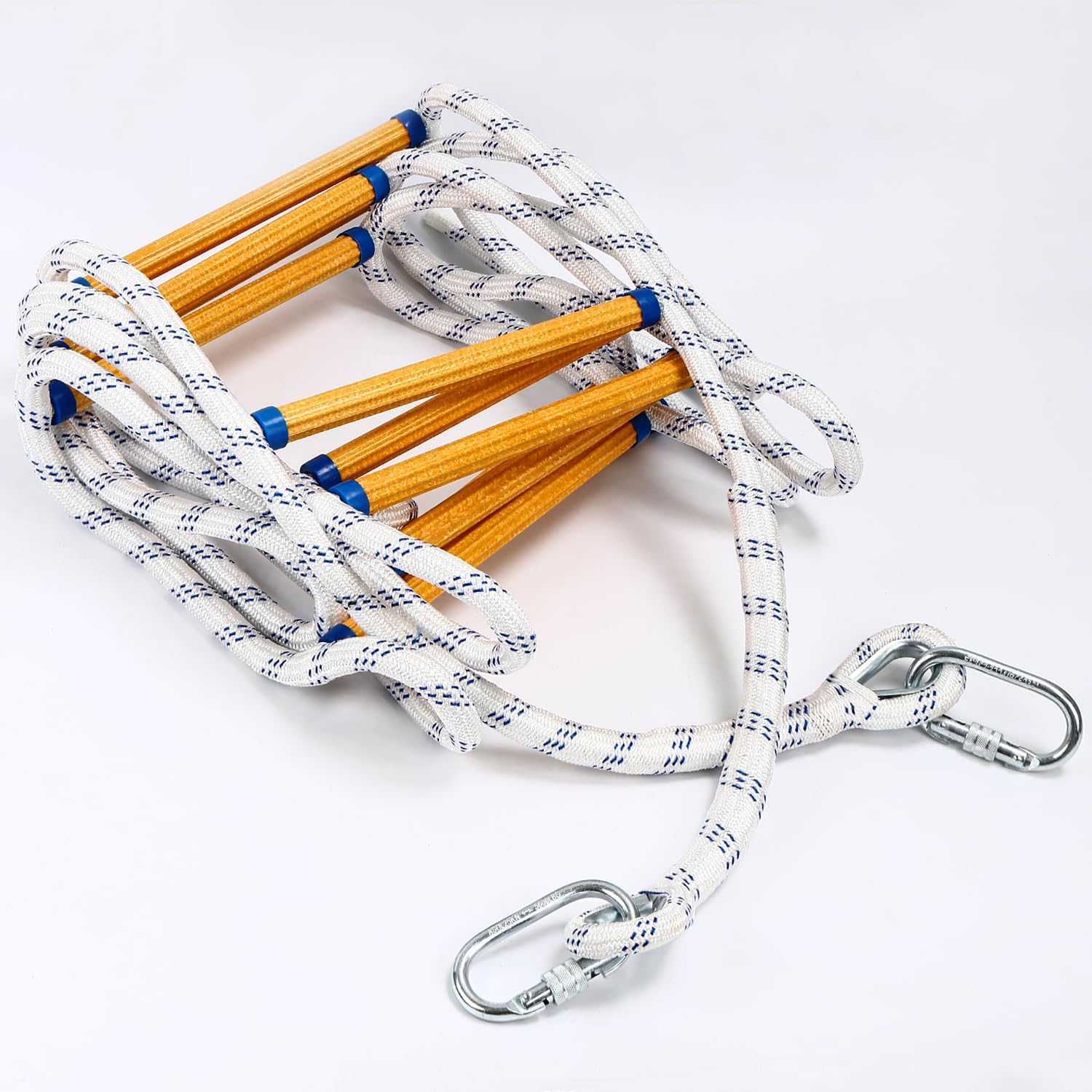 JIUXQT Fire Escape Ladder for 23 Story 16FT Safety Balcony Rope Ladder with Hooks