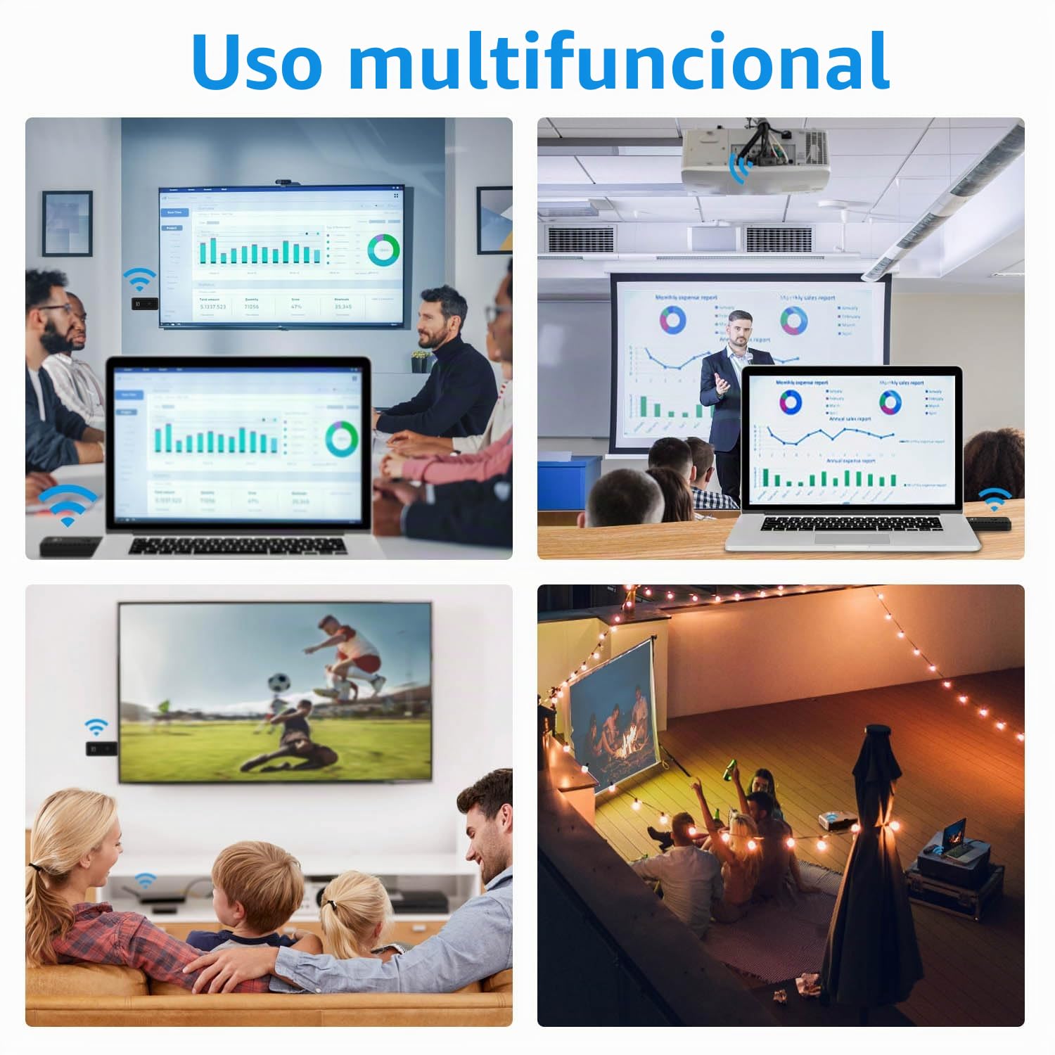 Transmisor y receptor HDMI inalámbrico, extensor inalámbrico HDMI de 1080P a 60Hz portátil para transmitir video y audio a monitor desde portátil/PC/TV Box/proyector