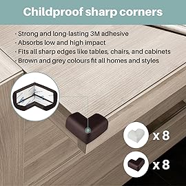 Inaya Complete 50pc Deluxe Baby Proofing Kit - Flexible Hidden Baby Locks for Cabinets and Drawers, Adjustable Child Safety Latches, Corner Guards & Furniture Anchors