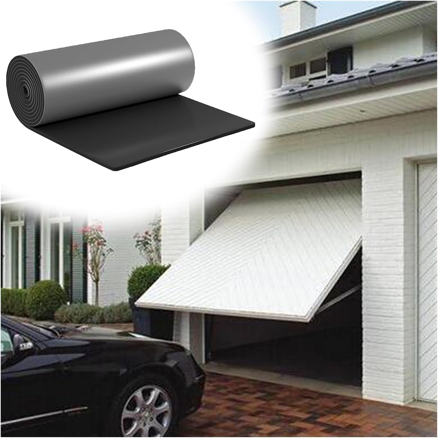 Protections d'angle de garage en caoutchouc éponge gris de 2 cm rouleau autocollant mural