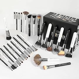 DUcare Professional Makeup Brushes Set 31Pcs Panda Series Makeup Brush Set Kabuki Foundation Blending Face Powder Blush Concealers Eye Shadows With Leather Case Organizer