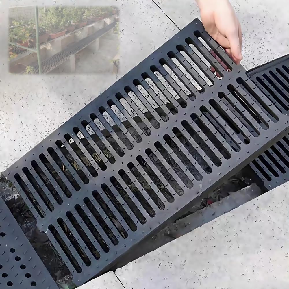 排水トレンチ トレンチ排水格子 ポリマー材料 耐腐食性 滑り止め 等間隔の水口 雑草やゴミを濾過できます 取り付け簡単 公園 ショッ