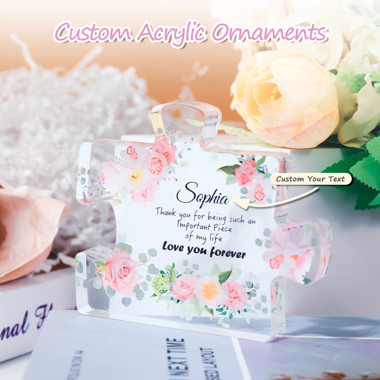 Geschenk für Frauen, Rosenduft Geschenkset mit, perfekt für Geburtstag, Weihnachten, Muttertag & Valentinstag - Geburtstagsgeschen Für Frauen, Personalisierter Becher, Puzzle