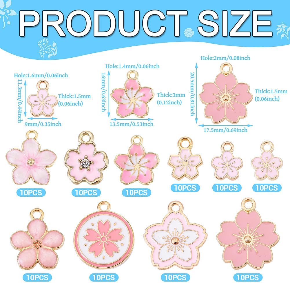 FASHEWELRY Enamel Flower Charms Spring Floral Charms for Bracelet Necklace Earrings Keychain DIY Crafts Jewelry Making Supplies - Image 3