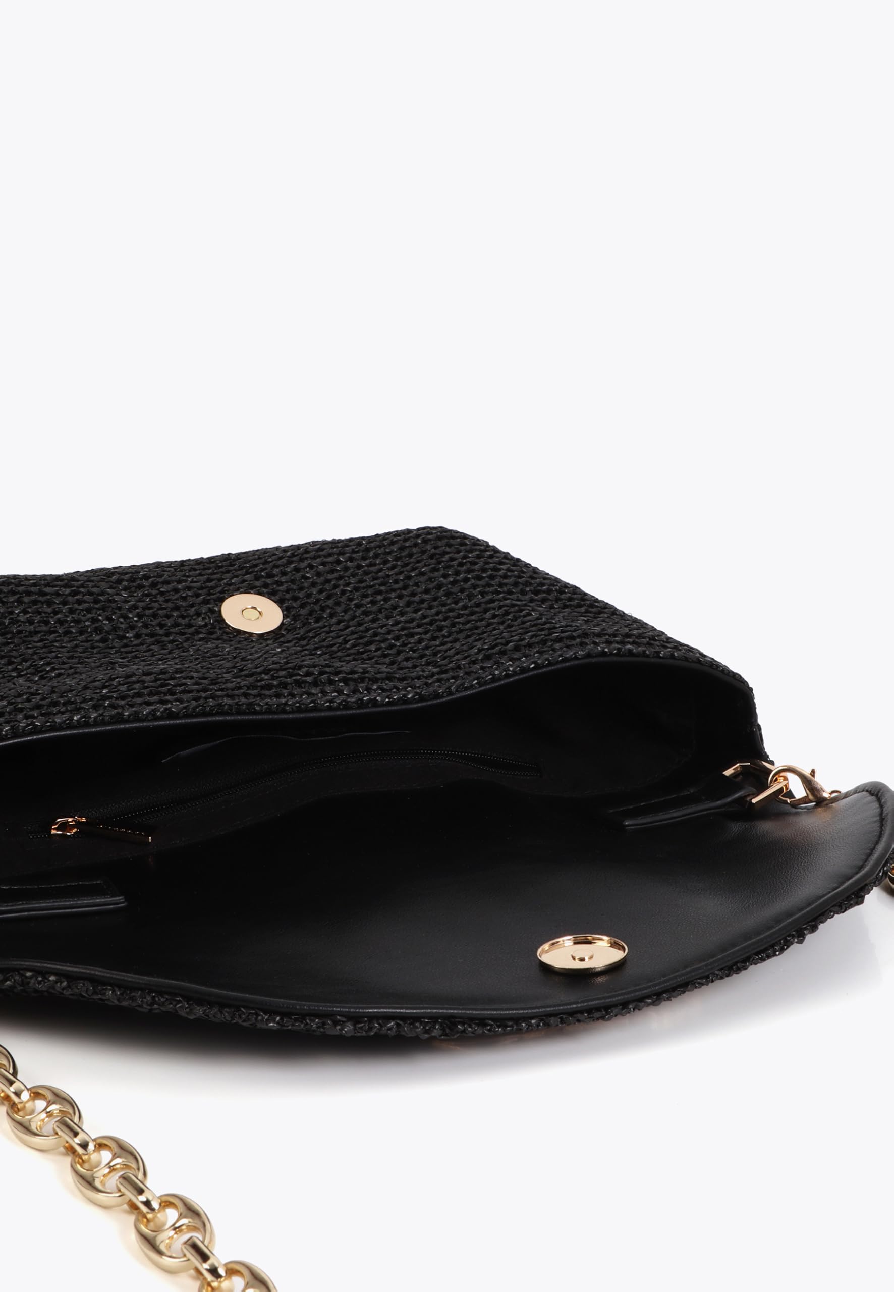 LOLA CASADEMUNT Bolso evento efecto rafia logo leopardo