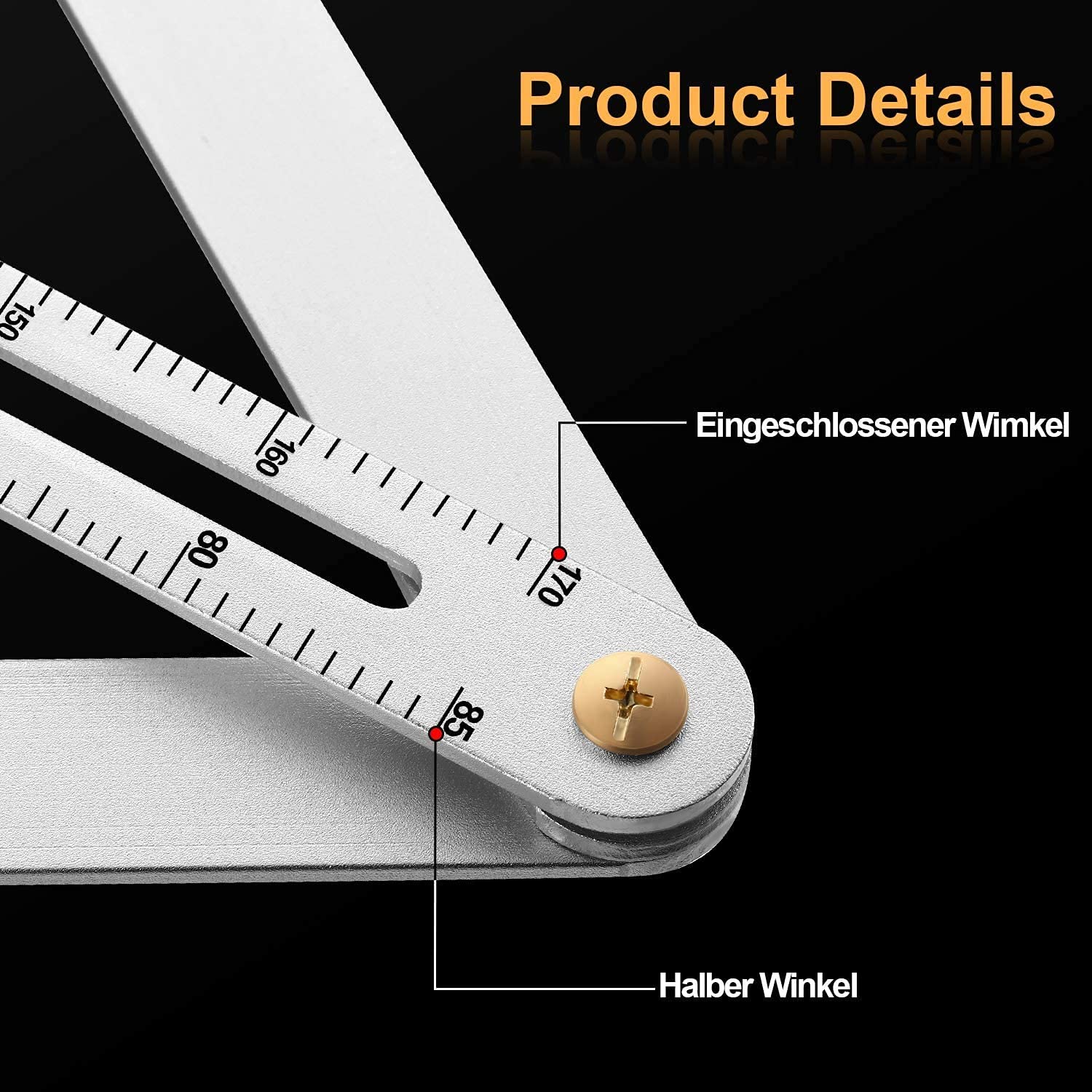 Woodworking Angle Measurement Ruler Angle Finder Protractor Ruler Aluminium Alloy 15 inches 10-170 Degrees