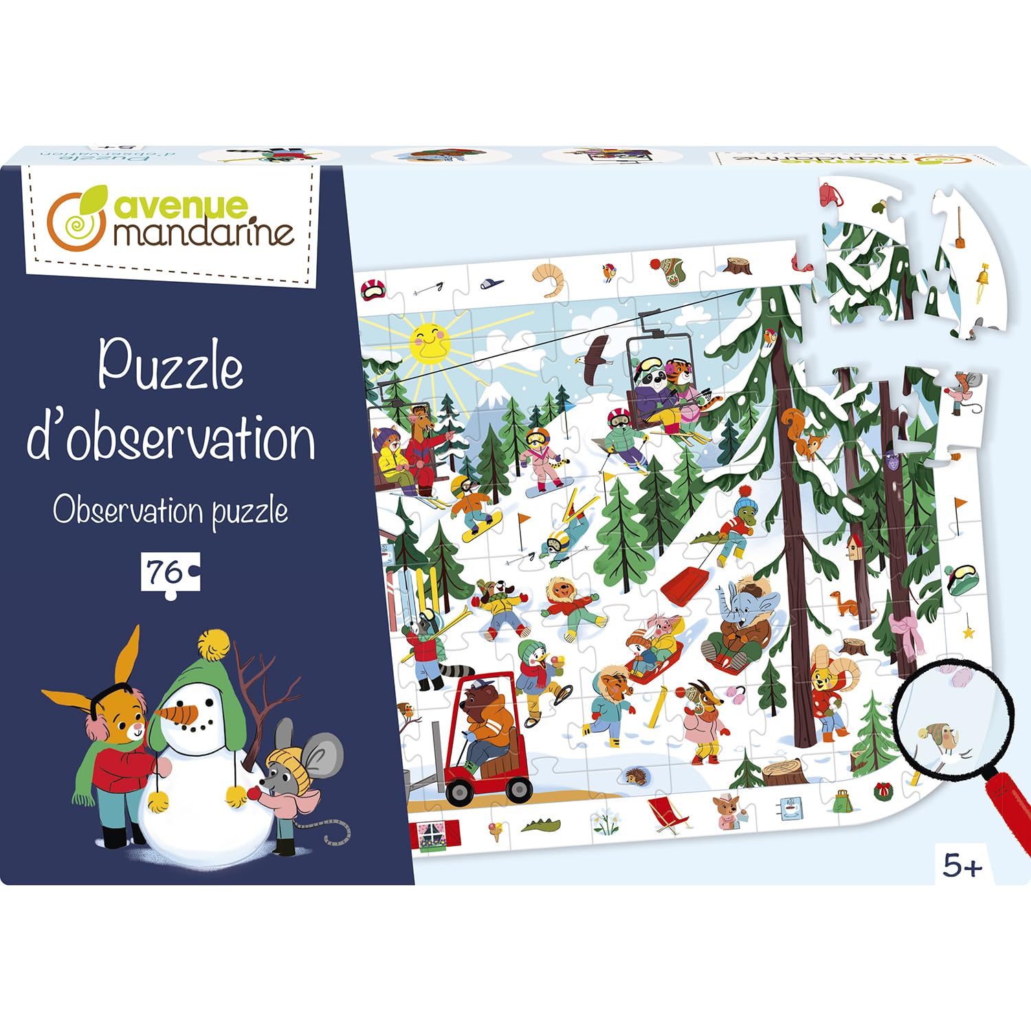 Avenue Mandarine PU028C, A 76-piece ''Cherche et Trouve'' Observation Puzzle, Poster Included