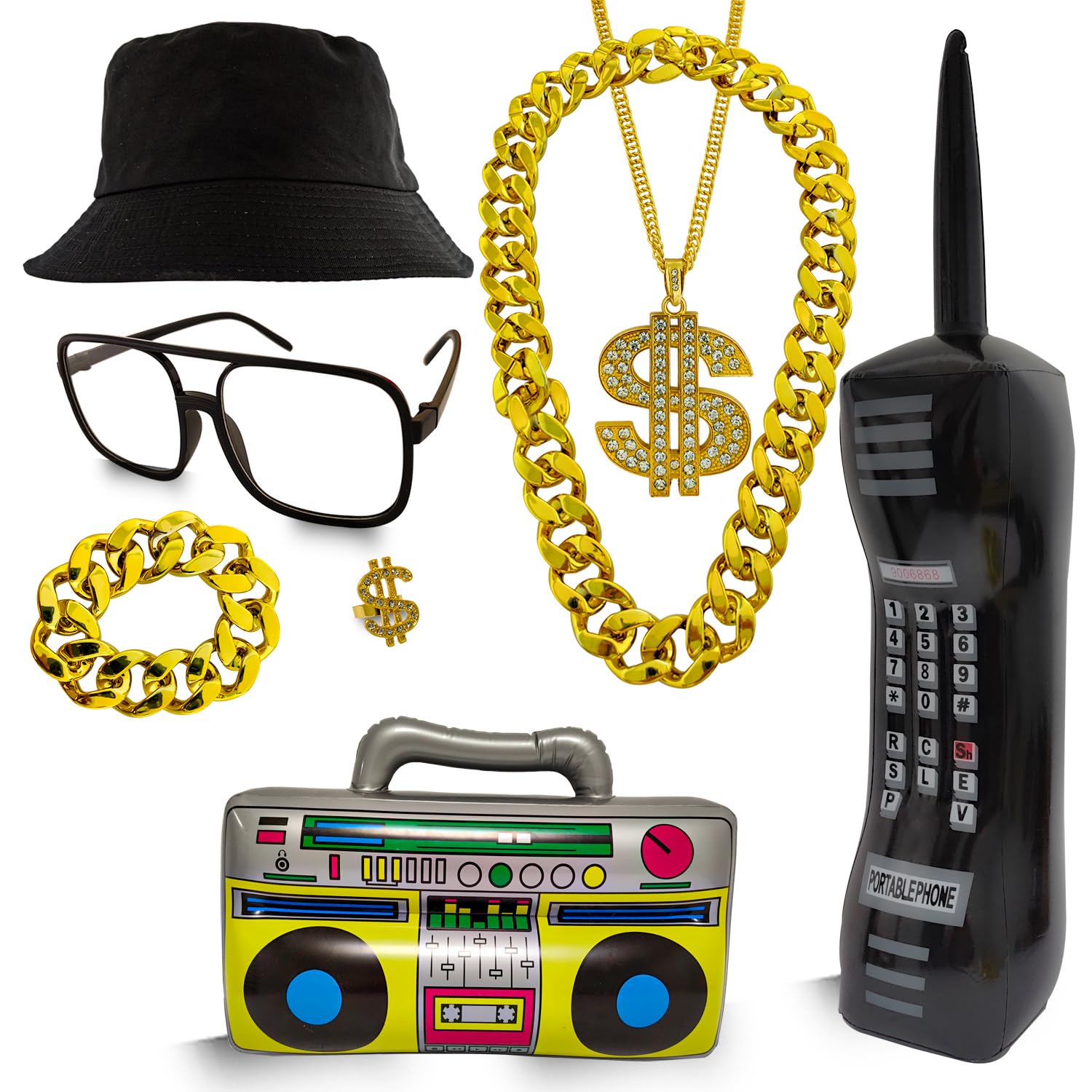 Medejuhip Hop Costume Kit 80s 90s Rapper Accessories Hip Hop | Desertcart  Guyana