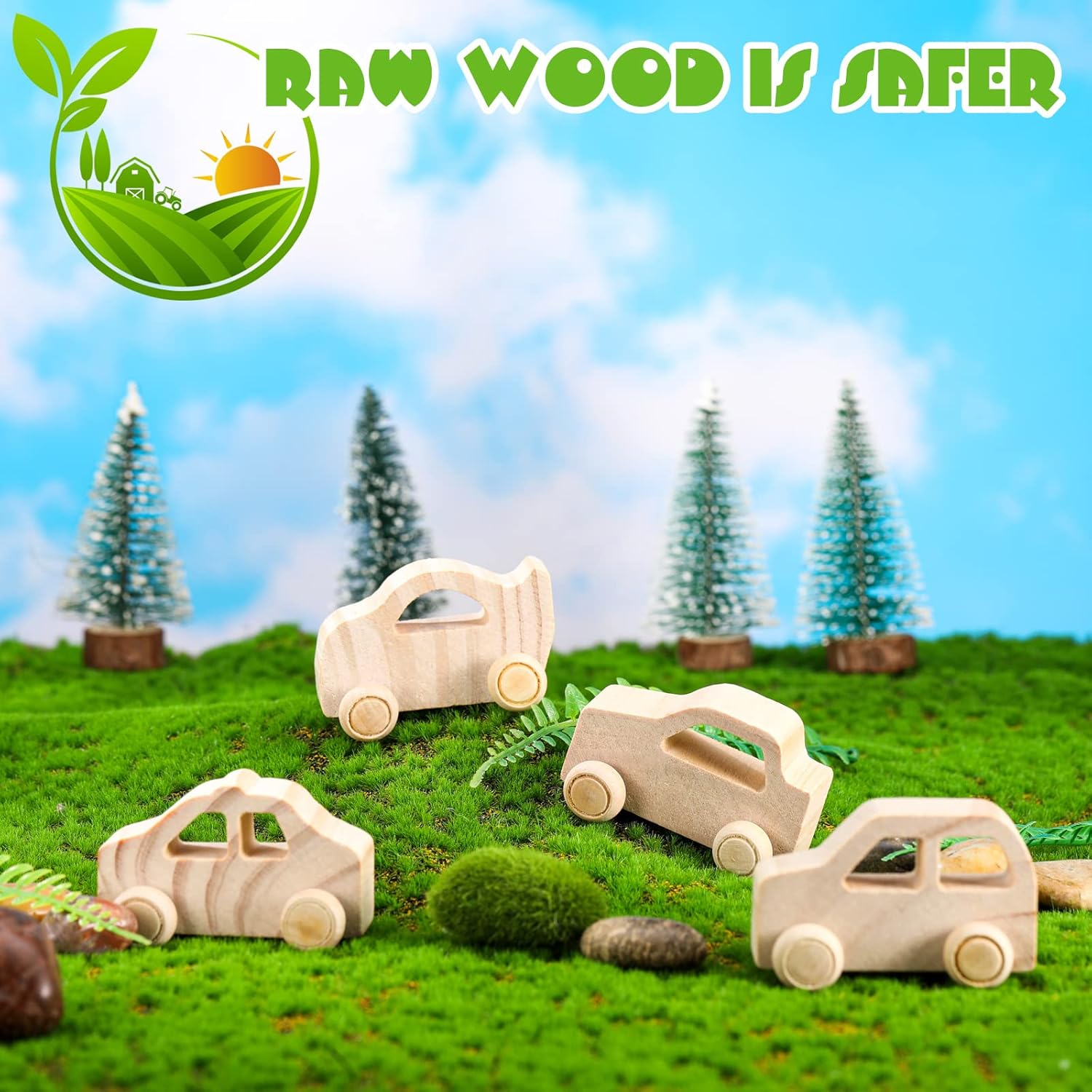 Chivao 24 Pcs Wood DIY Car Toys, Unfinished Wooden Cars, Paintable Wood Toys, Wooden Crafts for Students Home Activities Craft Projects Easy Woodworking (Classic Style) - Image 7