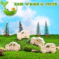 Vista 7 de Chivao 24 piezas de juguetes de madera para bricolaje, autos de madera sin terminar, juguetes de madera pintables, manualidades de madera