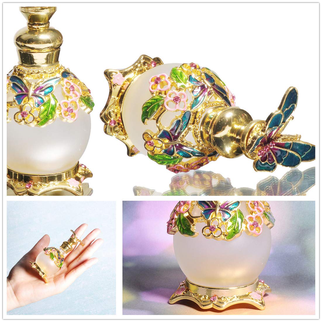 ★超レア★読売新聞【復刻版】アンティークコレクション Amazon.co.jp: Waltz&F黄緑小さい花金メッキクリスタル復古香水