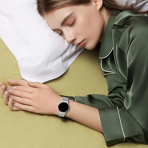 Miniatura 7 de Lzwldan Bandas de metal milanesas compatibles con Samsung Galaxy Watch 3 1.772 inGalaxy Watch 1.811 inGear S3 FrontierClassic BandTicwatch Pro,