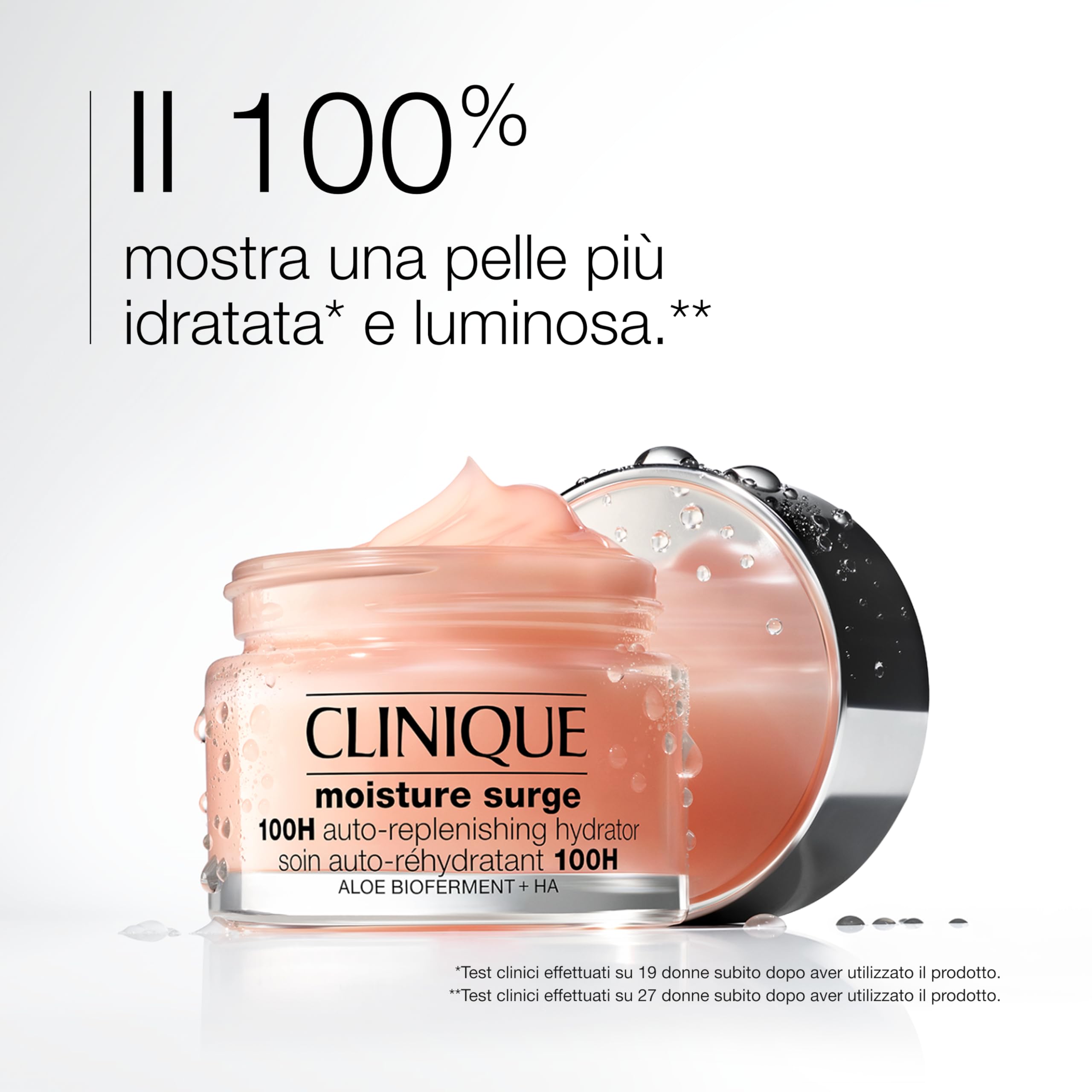 Clinique Moisture Surge 100H Auto-Replenishing Hydrator idratante con acido ialuronico per tutti i tipi di pelle | Idratazione fino a 100 h