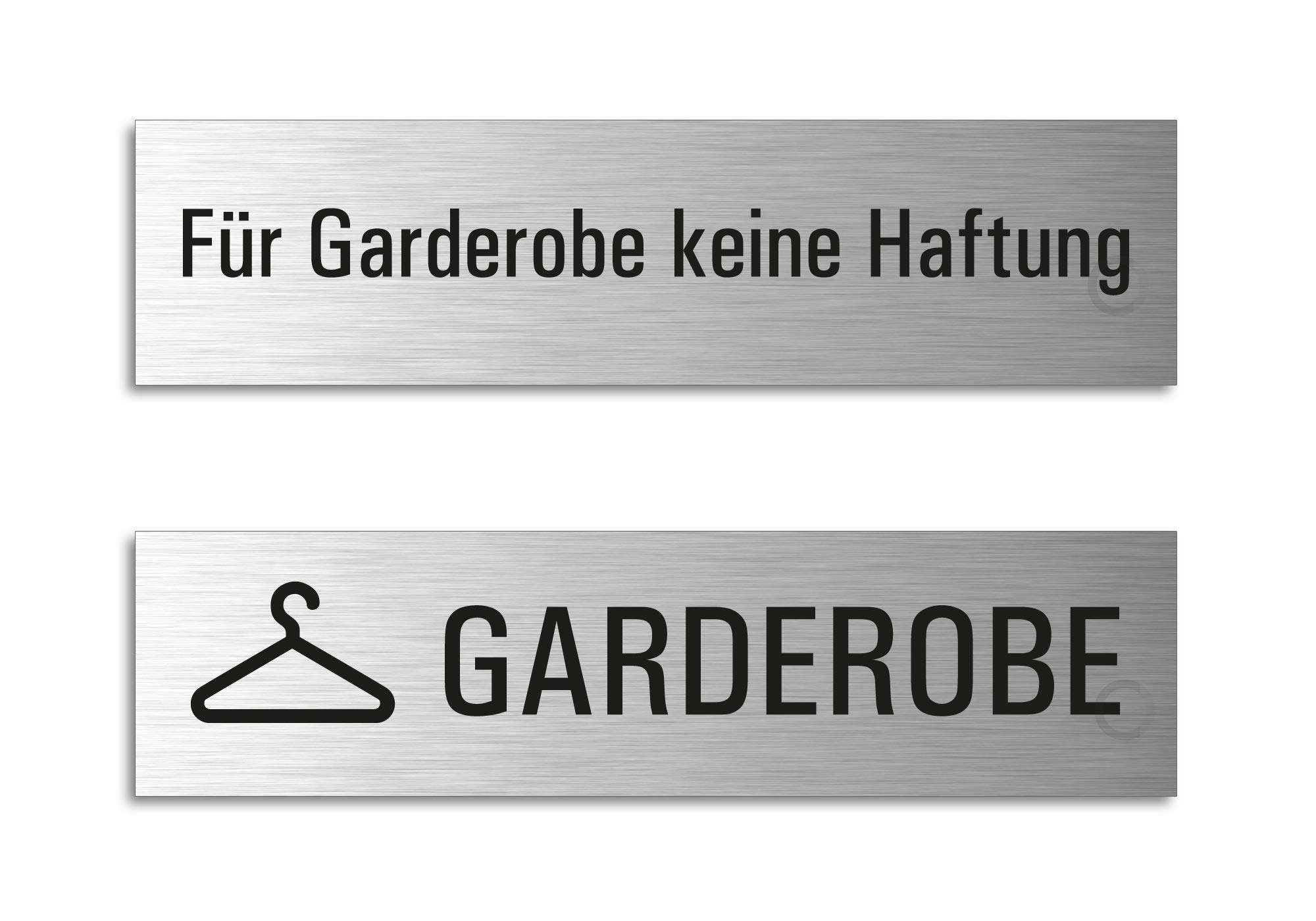 Selbstklebendes Schild 'Für Garderobe Keine Haftung' – Einfach Andrücken & Fertig, 160x40 Mm Aus Kratzfestem Kunststoff