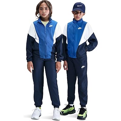 Nike Kids Sportswear Woven Tracksuit (Little Kid/Big Kid) midnight navy/game royal/white/white