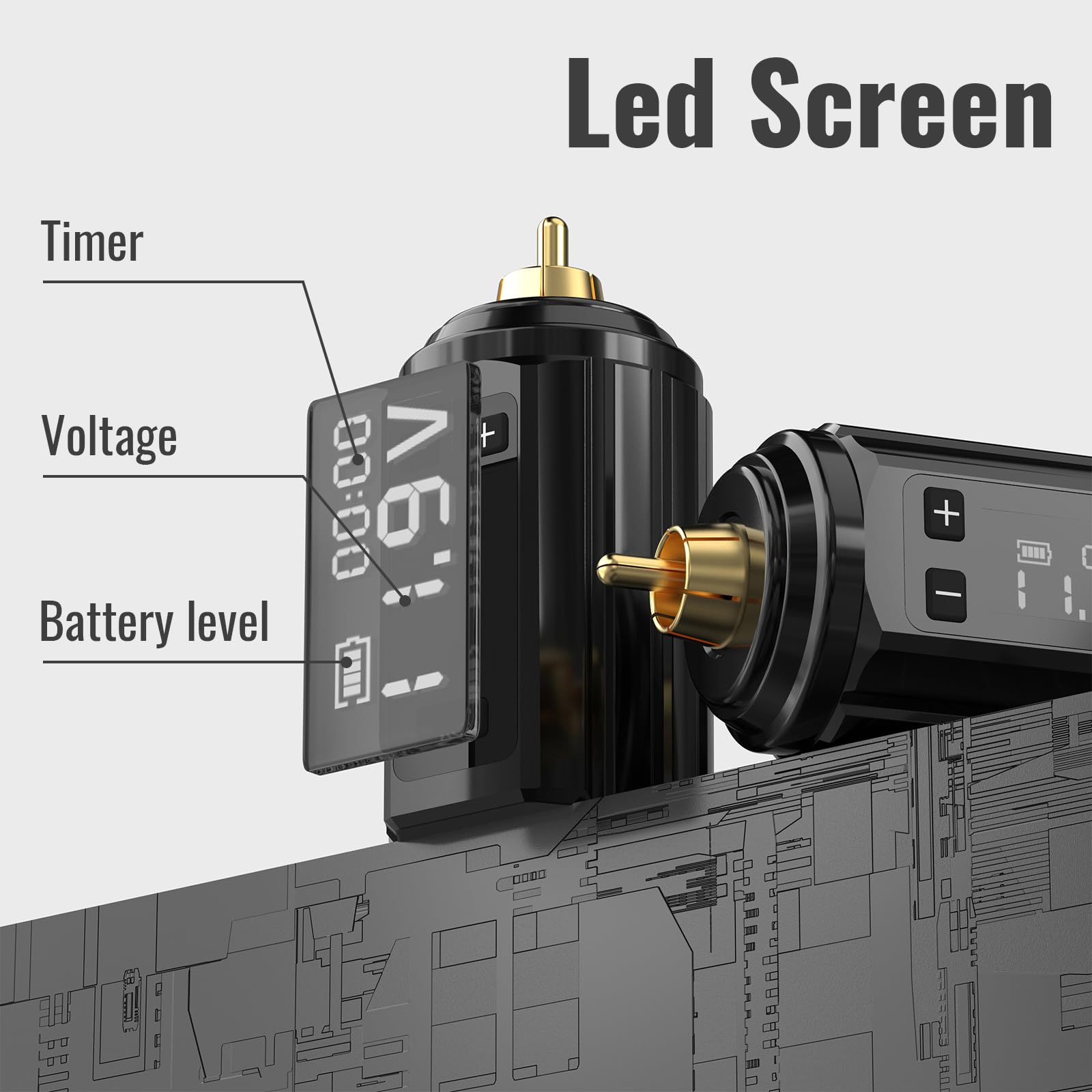 Wormhole Tattoo Gun Tattoo Kit with Wireless Tattoo Machine, 2PCS 1,200mAh Capacity Tattoo Batteries, 20 Cartridge Needles with Finger Ledge, Ink Color Set for Artists-Purple