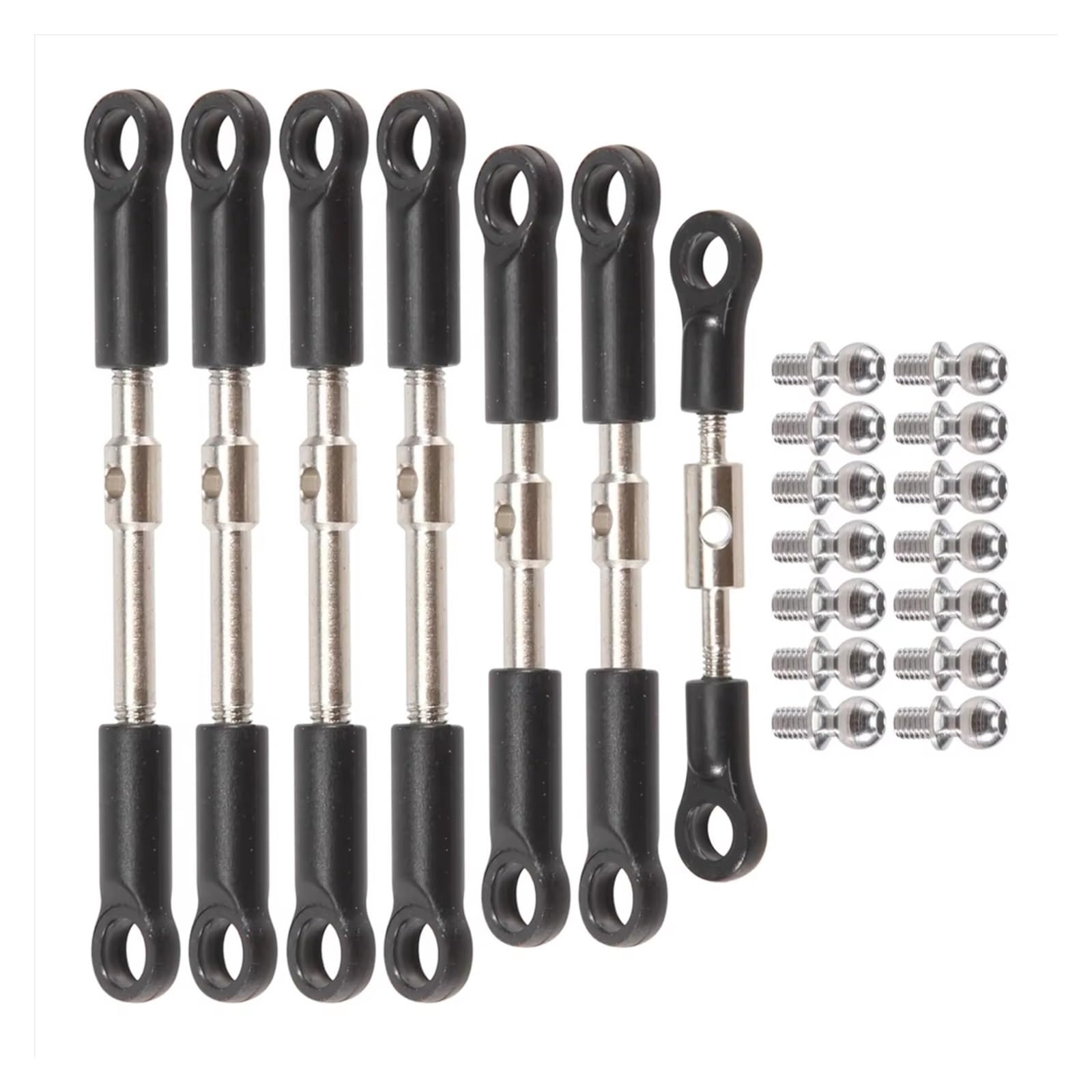 Rc Special Connecting Rod for 144001 144010 124017 124019 7Pcs Front Rear Tie Rod Servo Link Rod with Ball Screw RC Car Parts and Accessories Upgrade Replacement