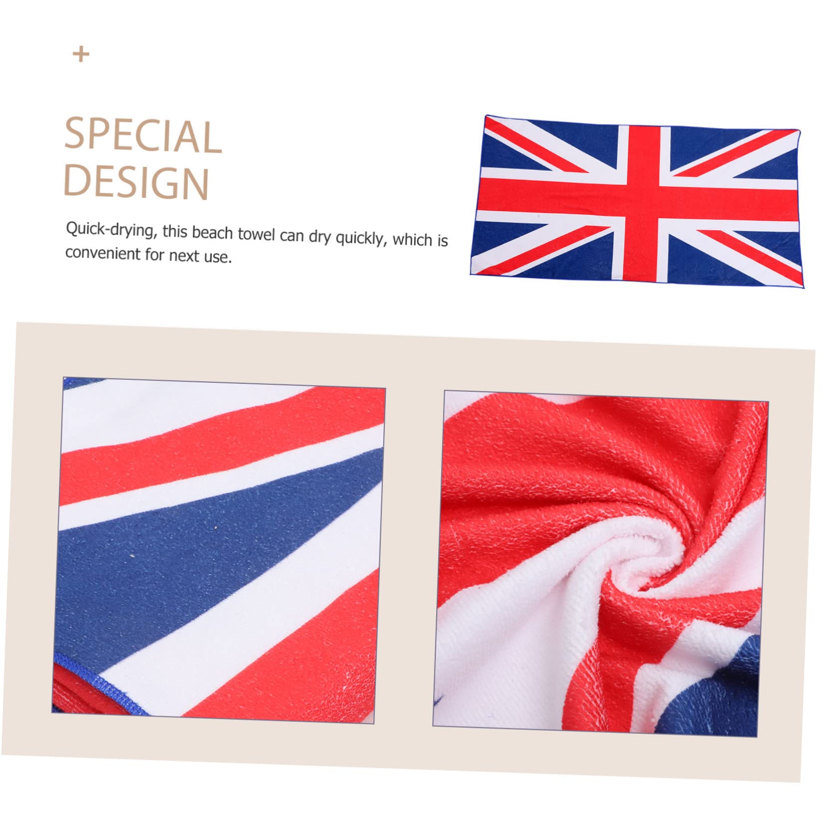 POPETPOP 2 Piezas Toalla de Playa con Bandera Inglesa Multifuncional de Microfibra Superfina Secado Rápido Ligera y Absorbente para Playa Piscina Camping y Yoga