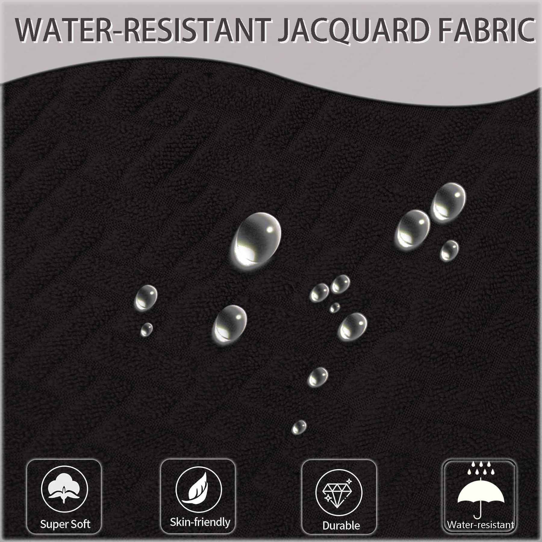 Spandex Elástico Jacquard Fundas de Sillas Comedor XL para El Hogar (Negro1, 4 Piezas)