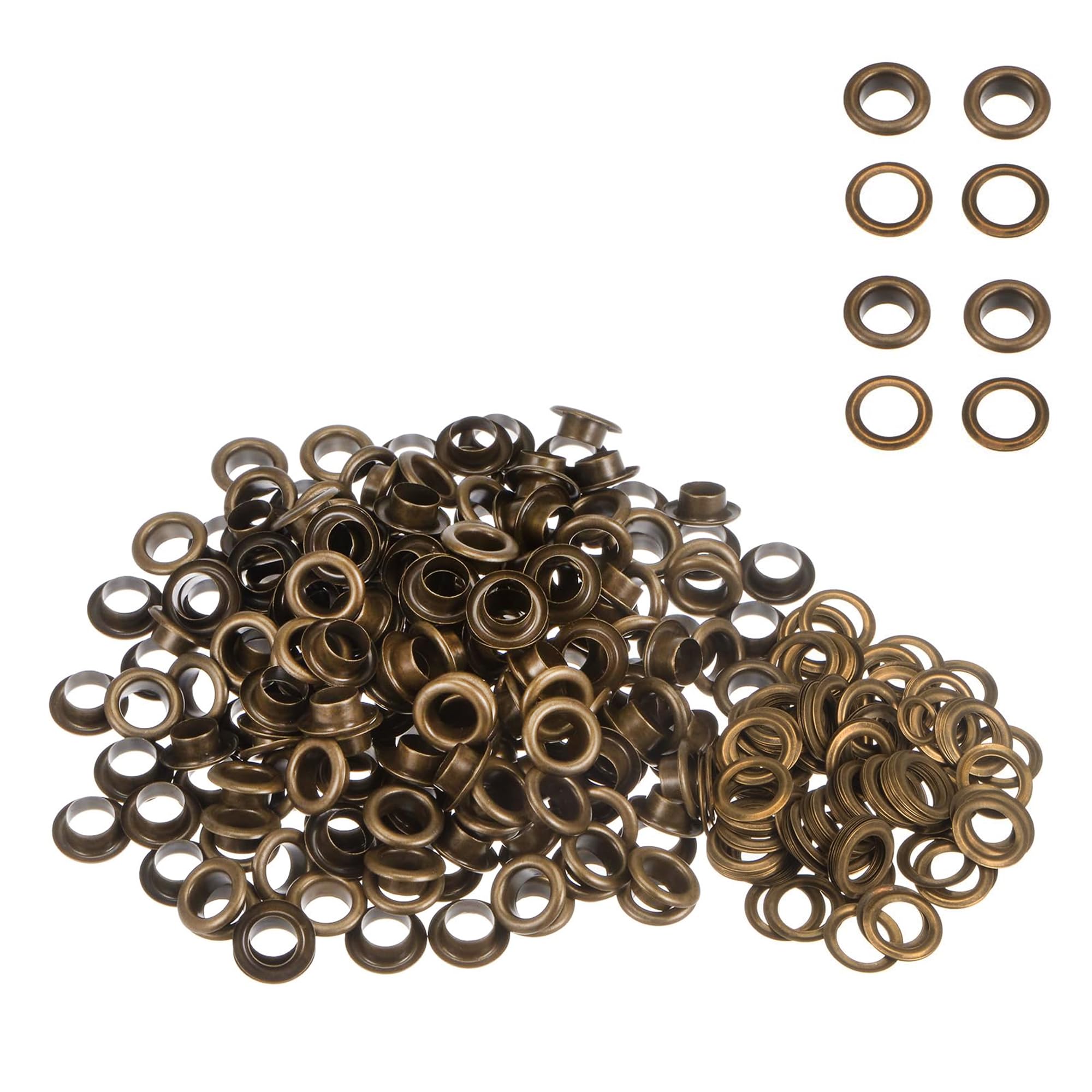 WedDecor 10mm Bronze Brass Eyelets Grommets with Washers for Books, Arts & Crafts, Sewing, Bags, Leather Crafting, Scrapbook, DIY Projects and Rust Proof, 100pcs