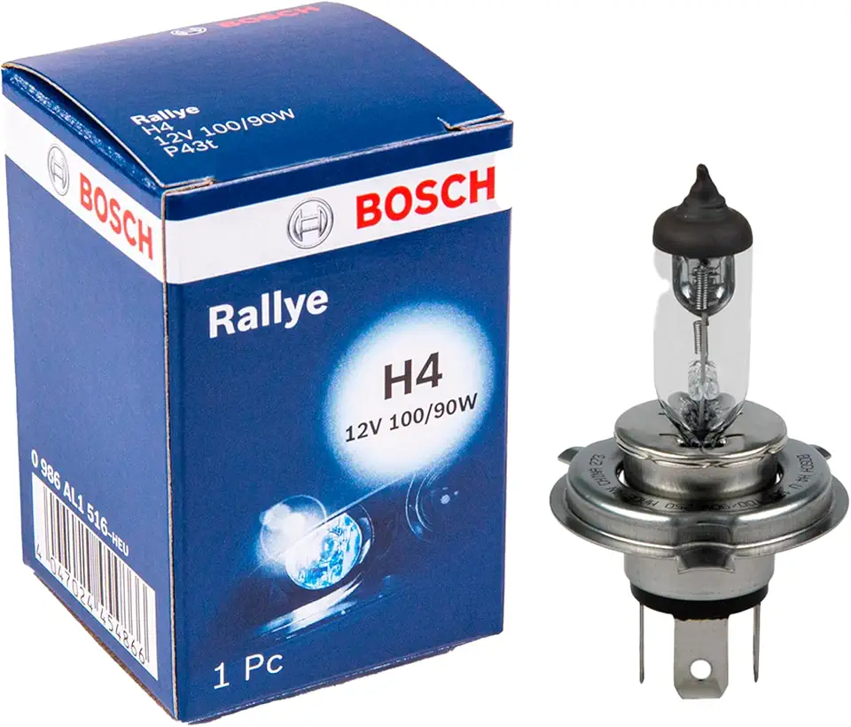 Bosch Lâmpada de Farol H4 Bosch Rallye - 12V 100/90W Halógena