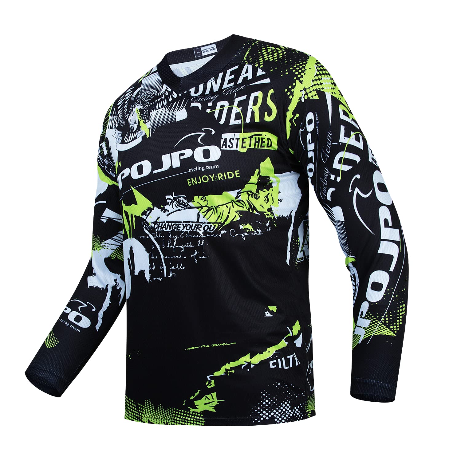 JPOJPO Men's Mountain Bike Jersey Long Sleeve Downhill&Motocross Shirts Breathable/Moisture-Wicking T-Shirt