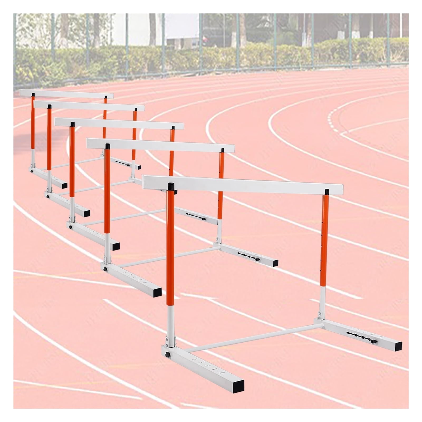 Portable Speed Training Hurdles Pack of 5, Agility Training Equipment for Soccer/Basketball/Football/Hurdle Training, Adjustable Height 30-42in Plyometric Hurdles Set