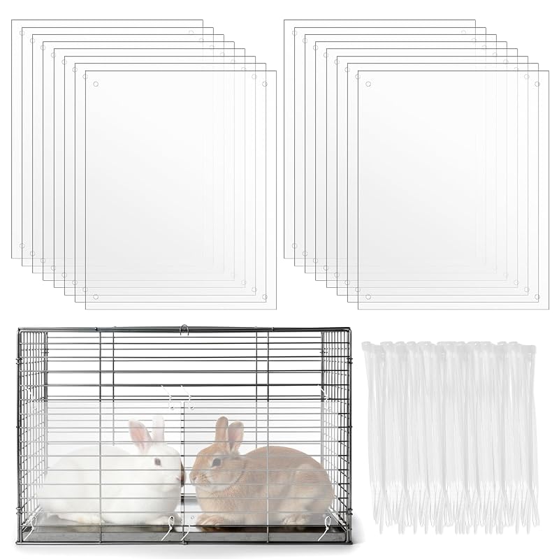 Protetor Lateral para Gaiola de Pequenos Animais em PVC Transparente IANFAN 16 Peças