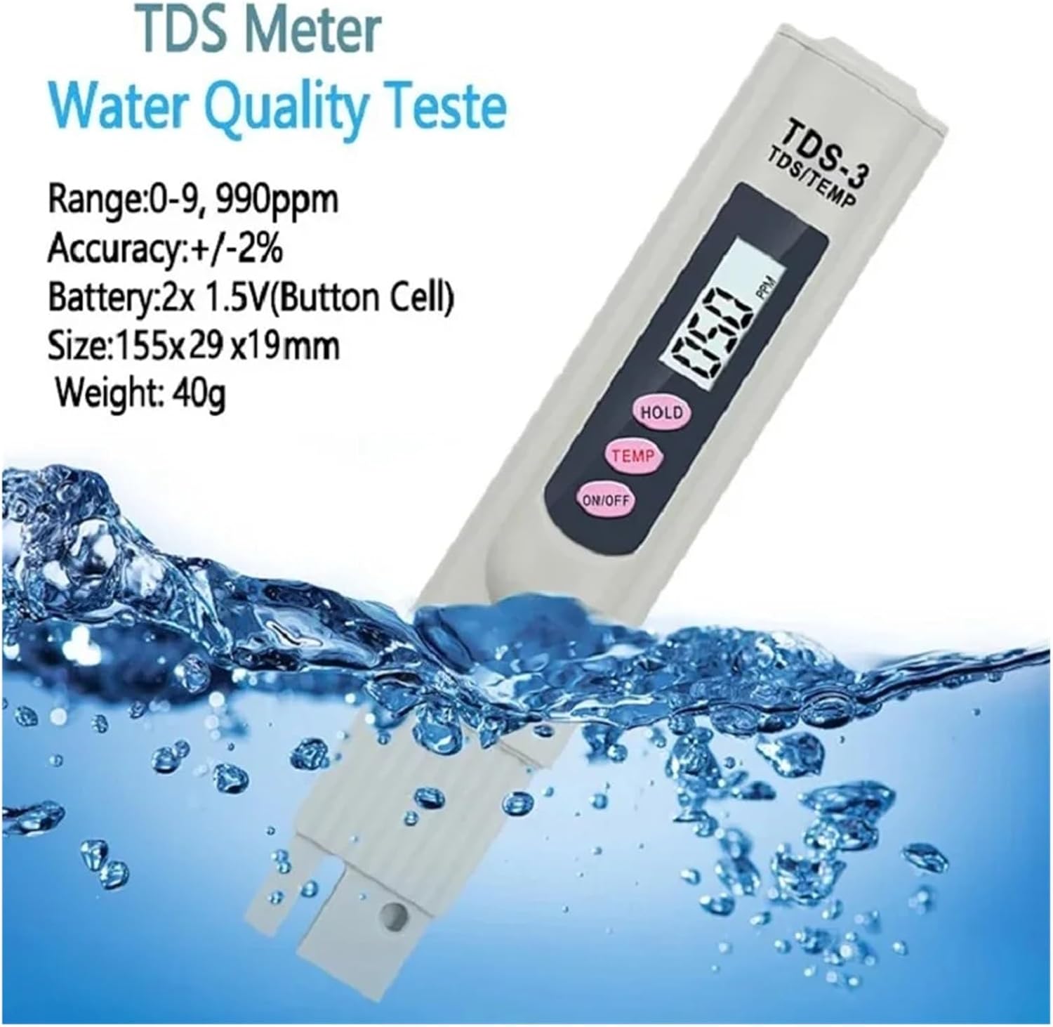 Portable LCD Digital TDS Water Quality Tester Water Testing Pen Filter Meter Measuring Tools Acssory for Aquarium Pool