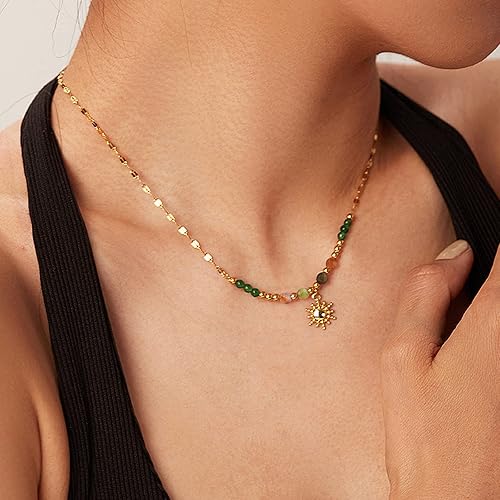 Miniatura 4 de Konikit Collar con dije delicado para mujer, chapado en oro, cadena hecha a mano, joyería simple