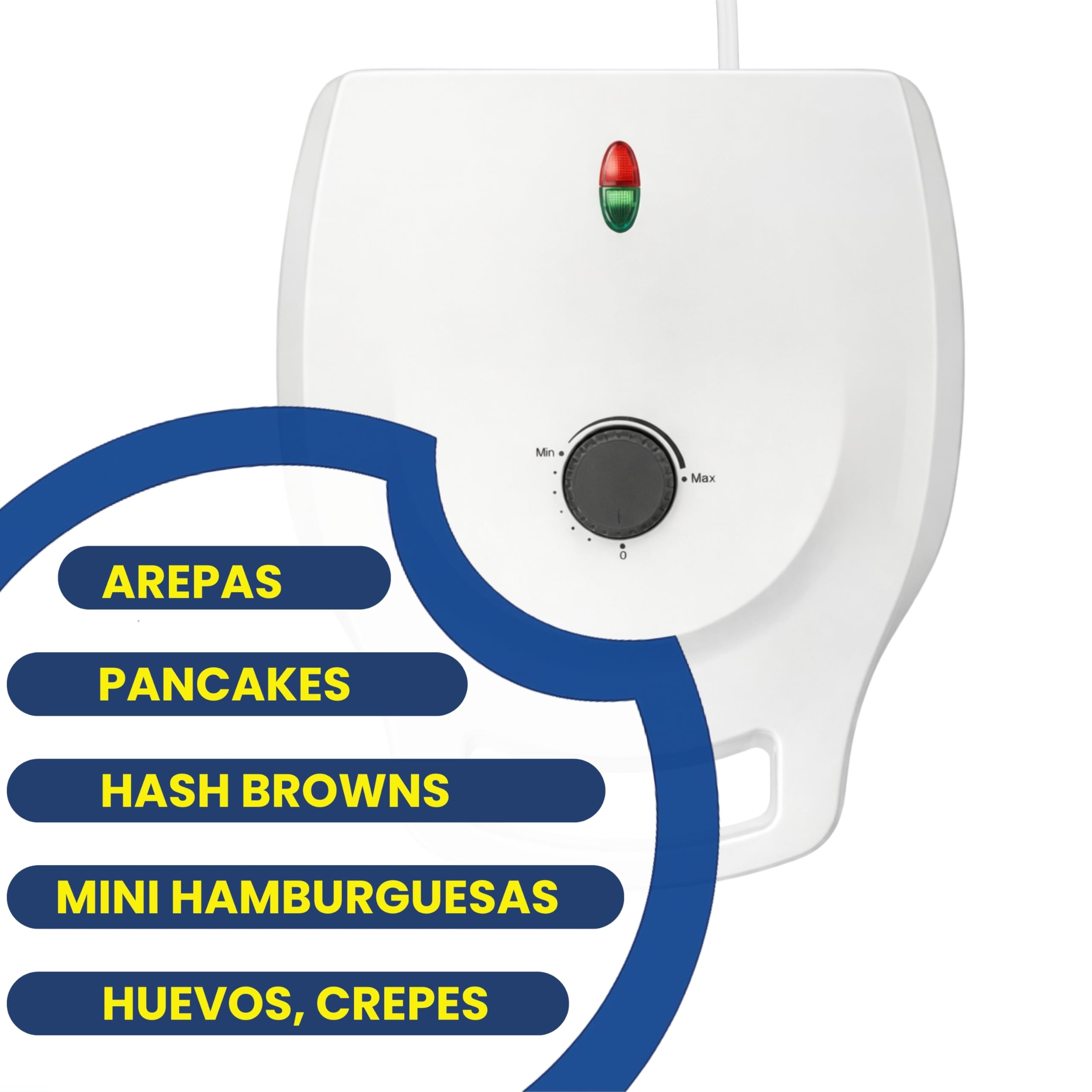 Tostiarepa Eléctrica de 6 Cavidades | Tostadora para Arepas Venezolanas | Molde Antiadherente para Arepas Caseras de Maíz | laborawi