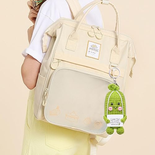 Miniatura 10 de MuMyer Funny Positive Crochet Potato Keychain Handmade Emotional Support Knitted Wool Potato Doll Keychain Gift for Bag Charm