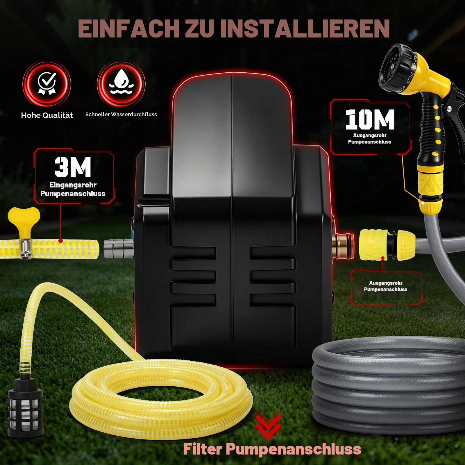 Wasserpumpen für Milwaukee 18V Akku(Ohne Akku),kabellose Tragbare Pumpe